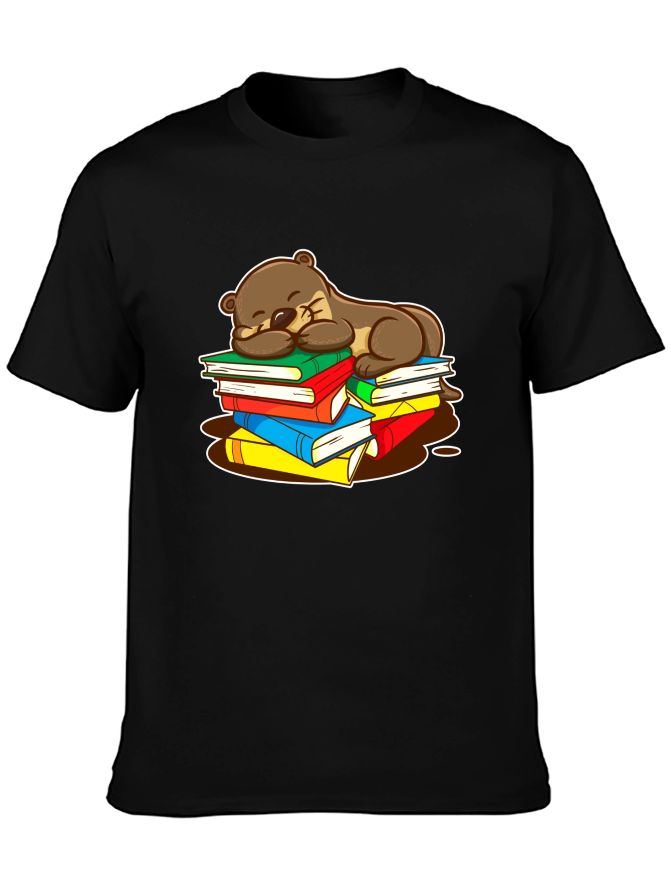 Otter Sleeping on Books T-Shirt