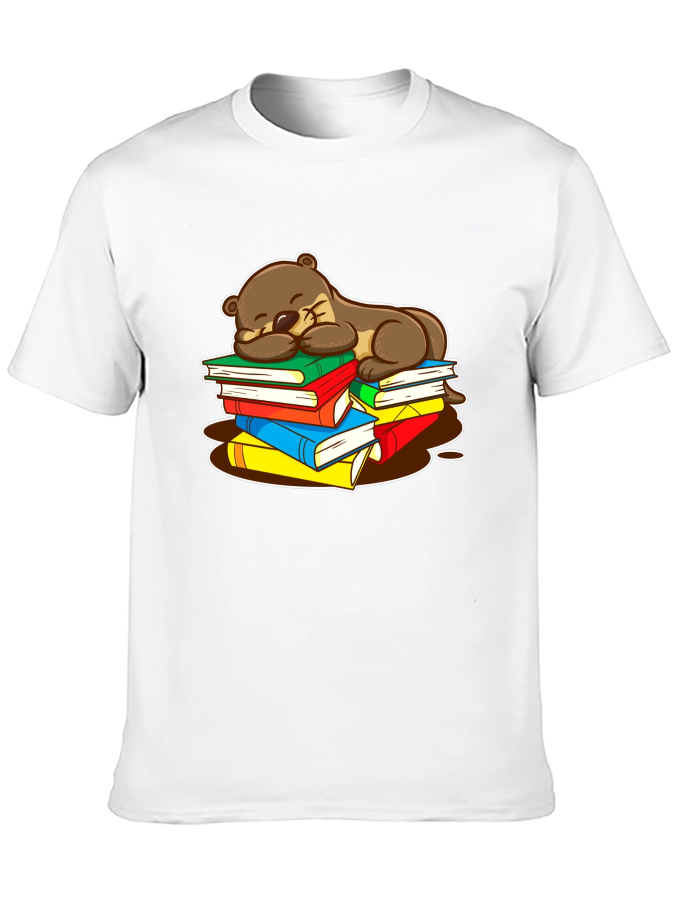 Otter Sleeping on Books T-Shirt