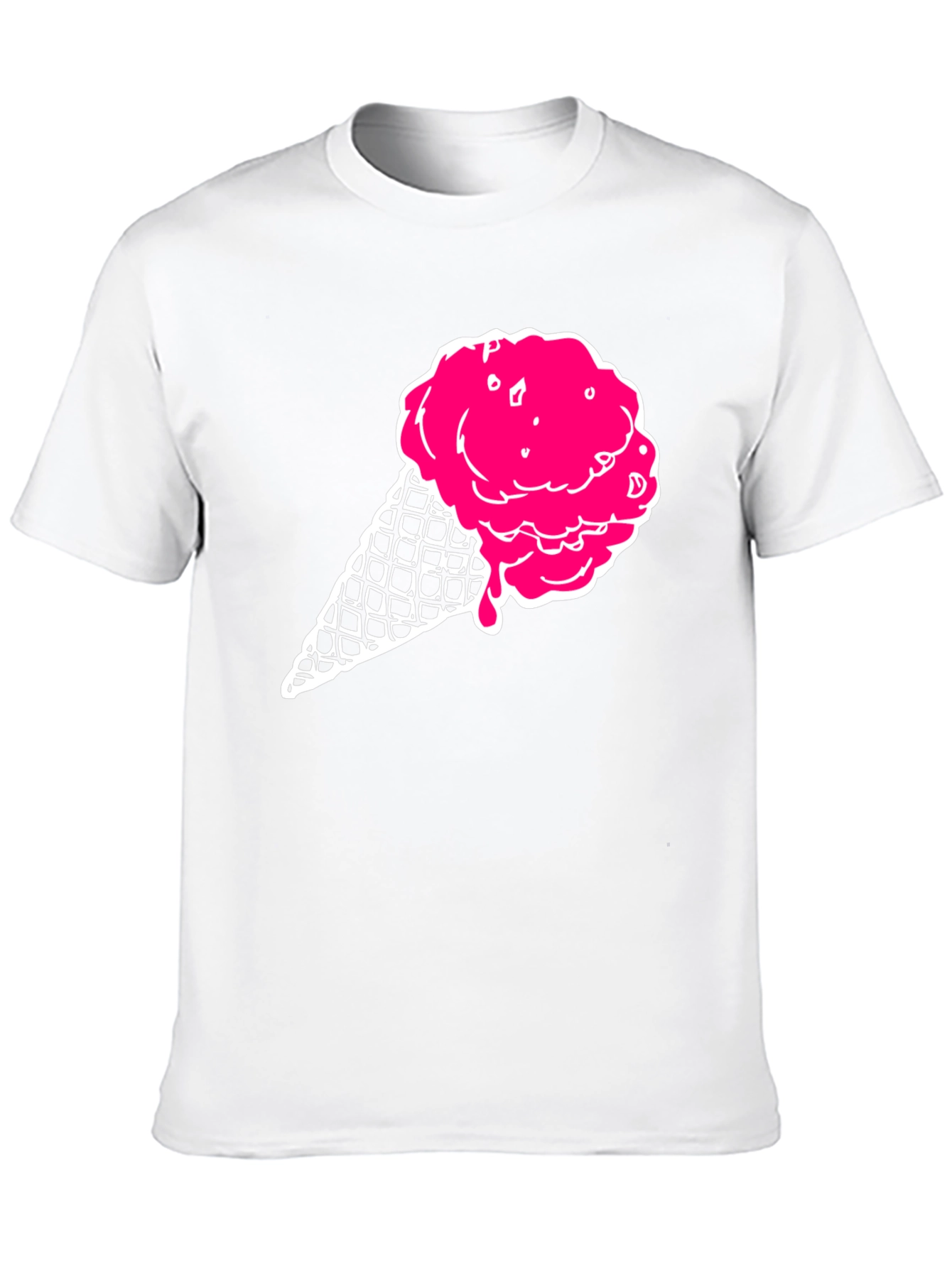 Ice Cream Graphic Tee - Black Cotton T-Shirt