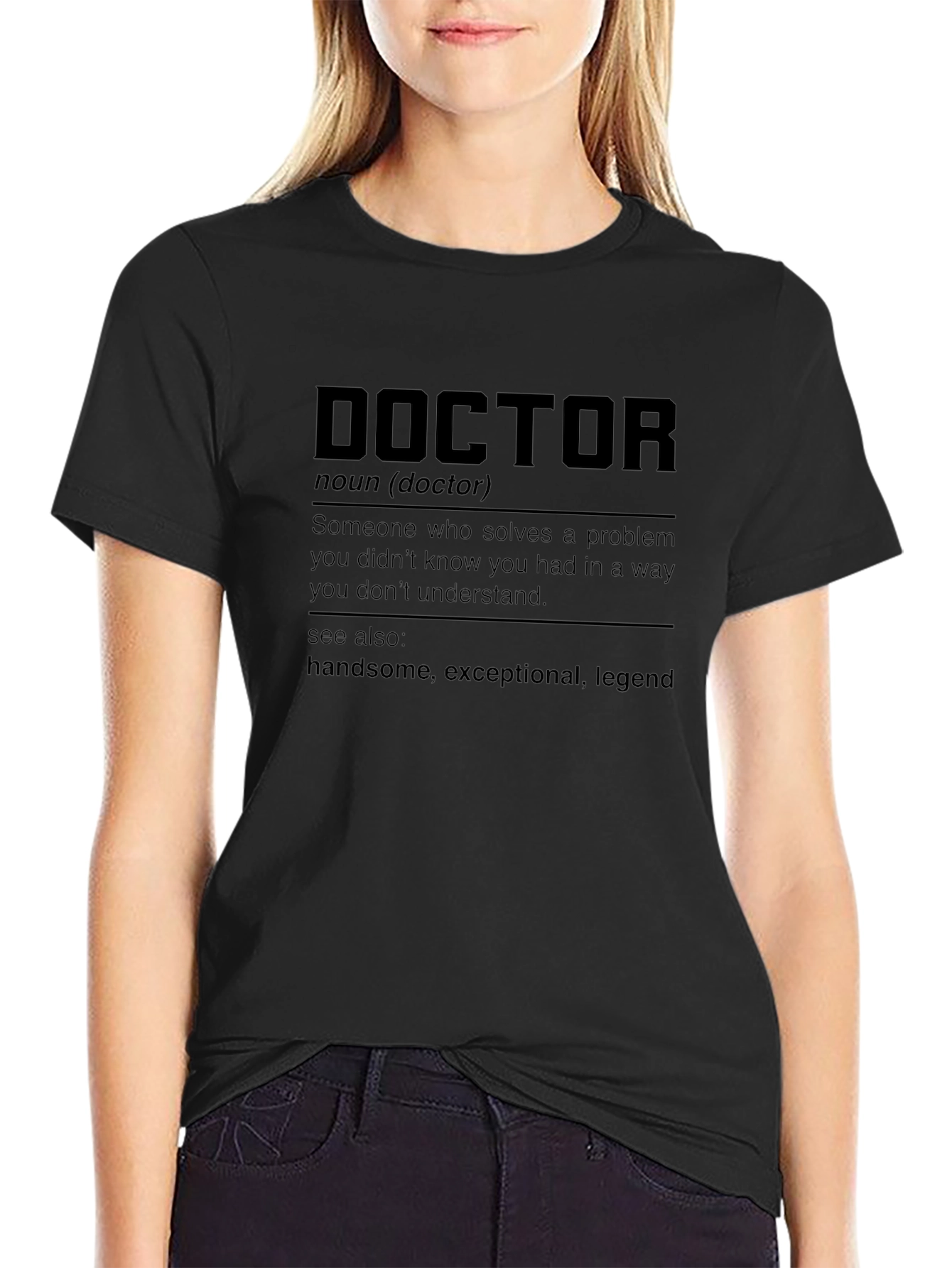 Funny Doctor Definition Black T-Shirt