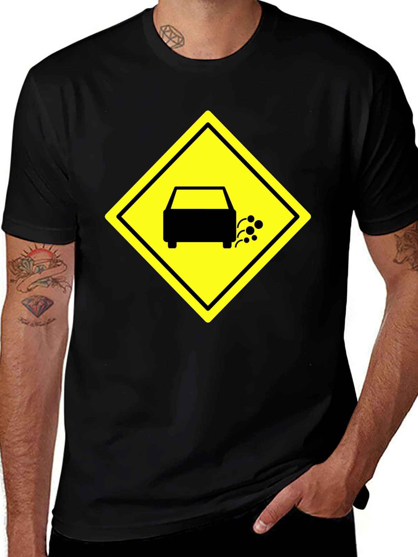 Funny Exhaust Fumes Car Humor Black T-Shirt