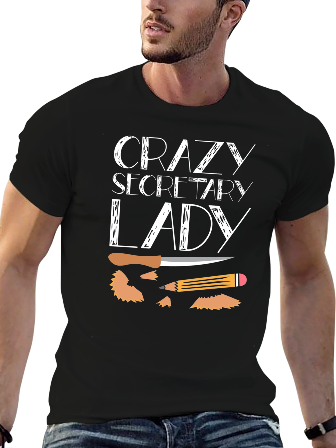Crazy Secretary Lady Graphic T-Shirt