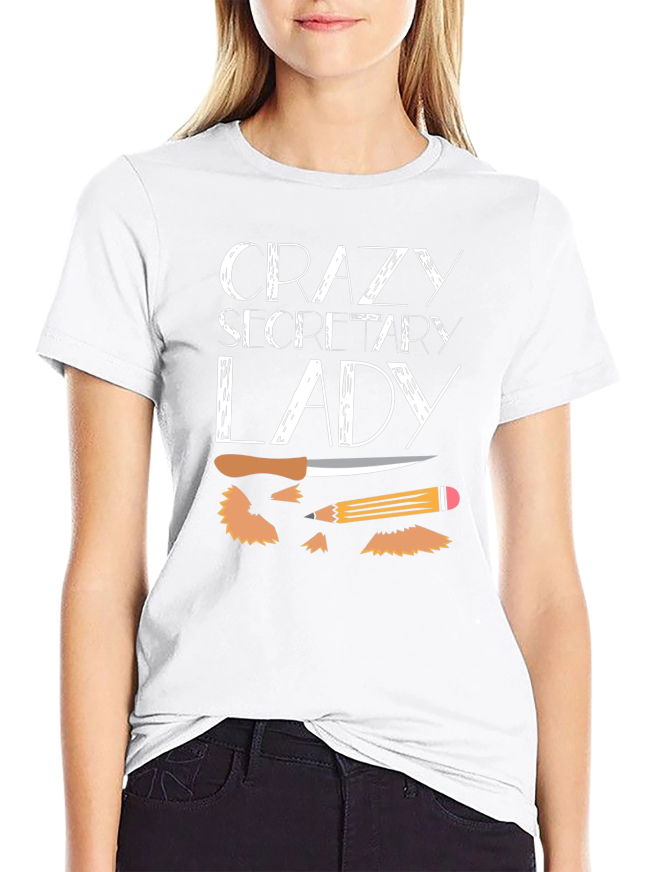 Crazy Secretary Lady Graphic T-Shirt