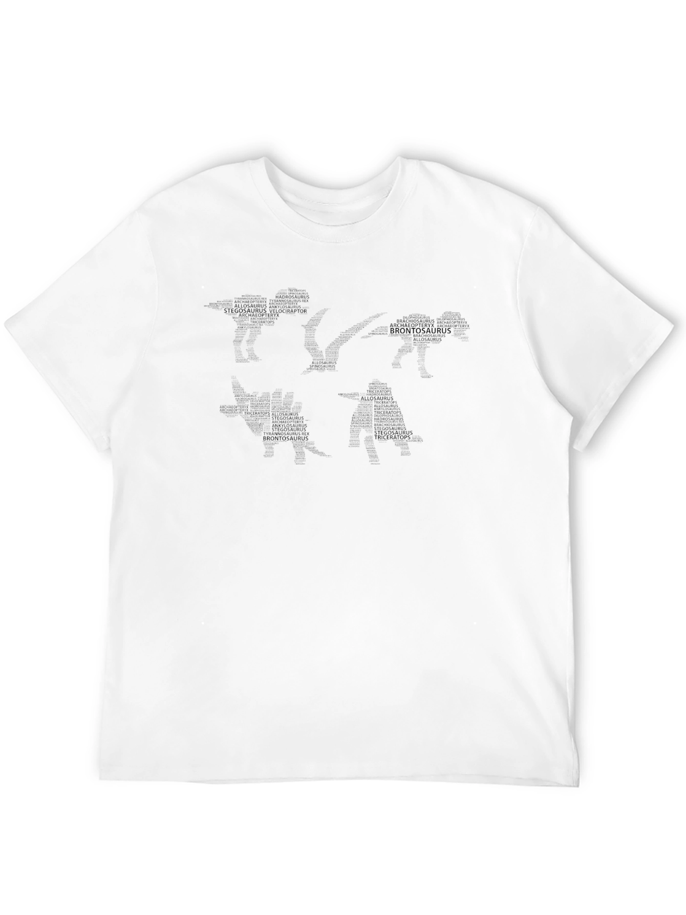 Dinosaur Word Art Graphic Black T-Shirt