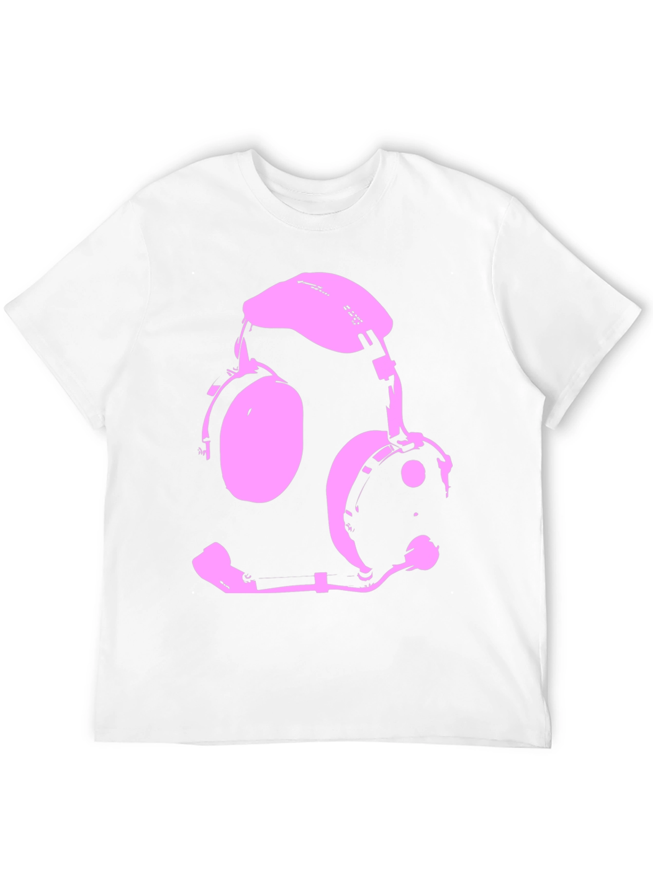 Pink Headset Graphic Black T-Shirt