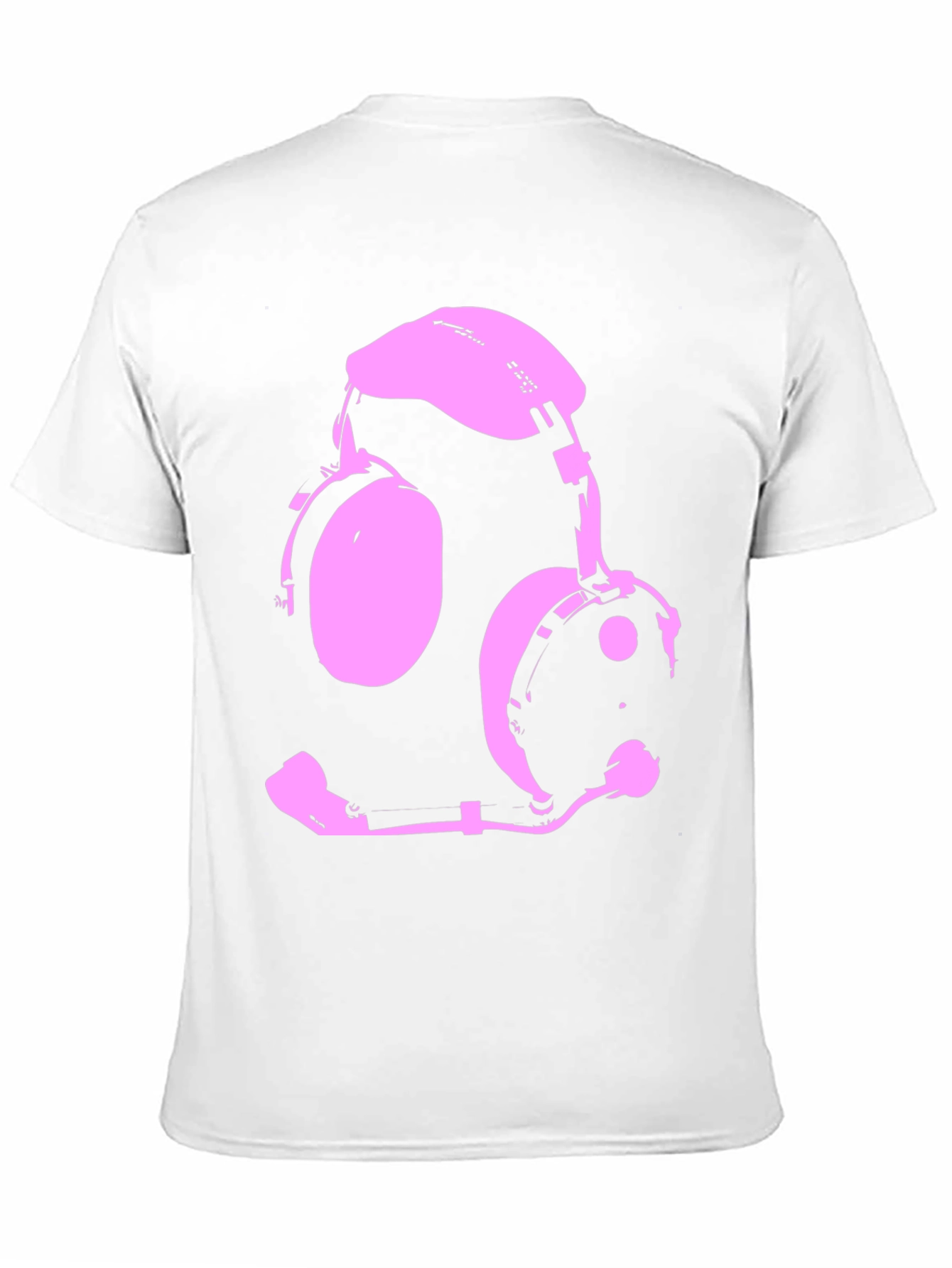 Pink Headset Graphic Black T-Shirt