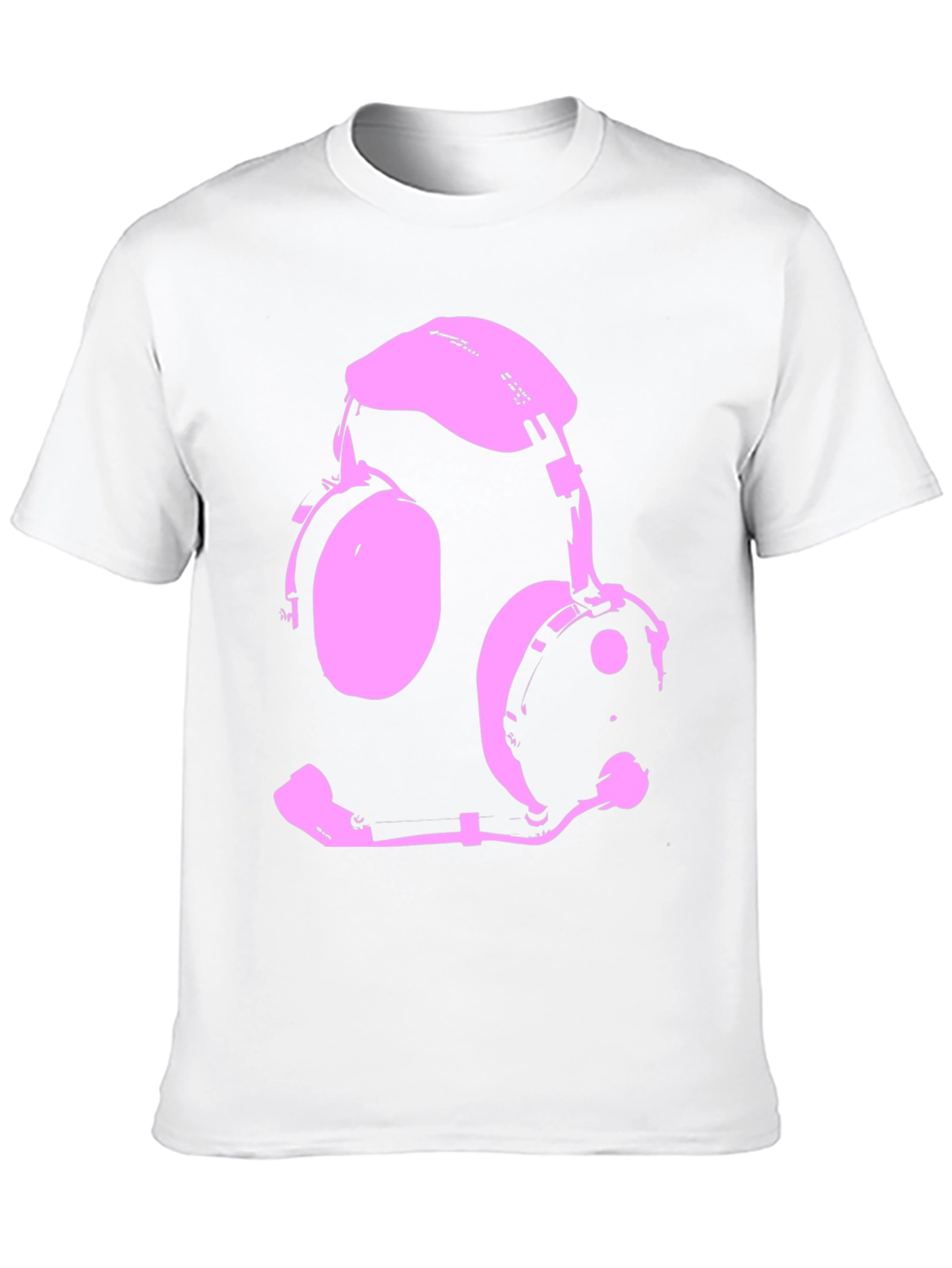 Pink Headset Graphic Black T-Shirt