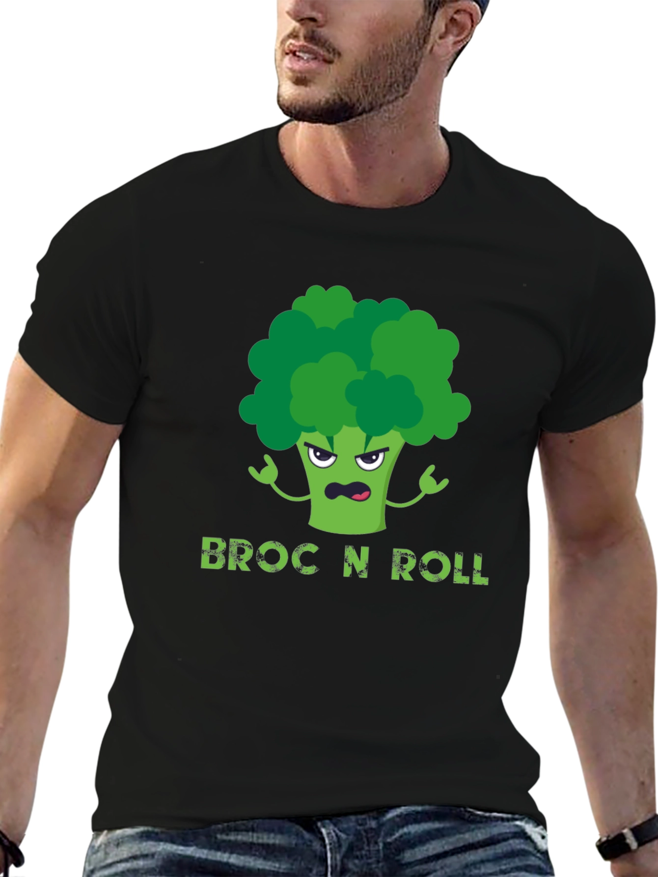 Broc N Roll T-Shirt - Funny Broccoli Graphic Tee
