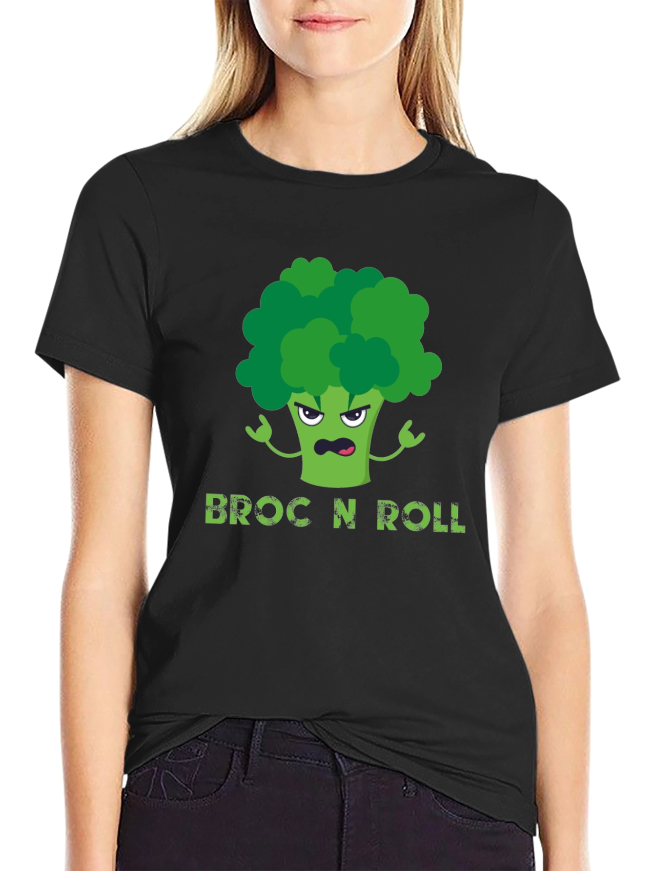 Broc N Roll T-Shirt - Funny Broccoli Graphic Tee