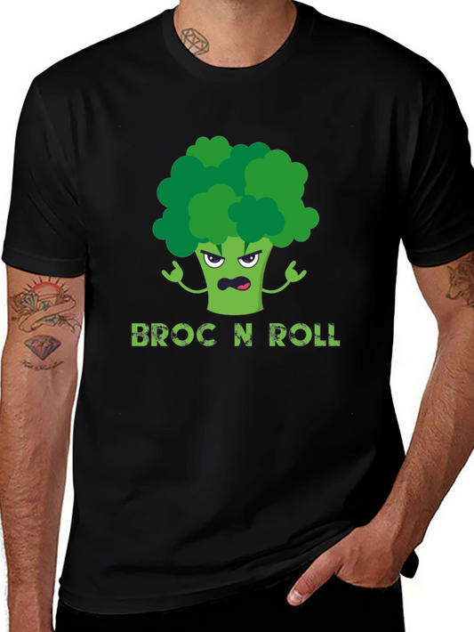 Broc N Roll T-Shirt - Funny Broccoli Graphic Tee
