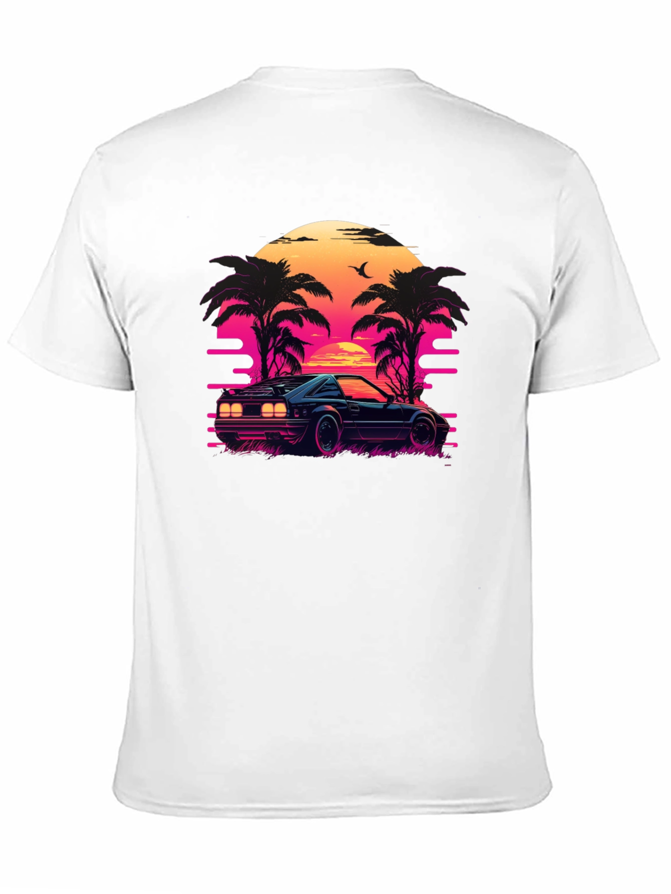 Retro Sunset Ride Black Tee