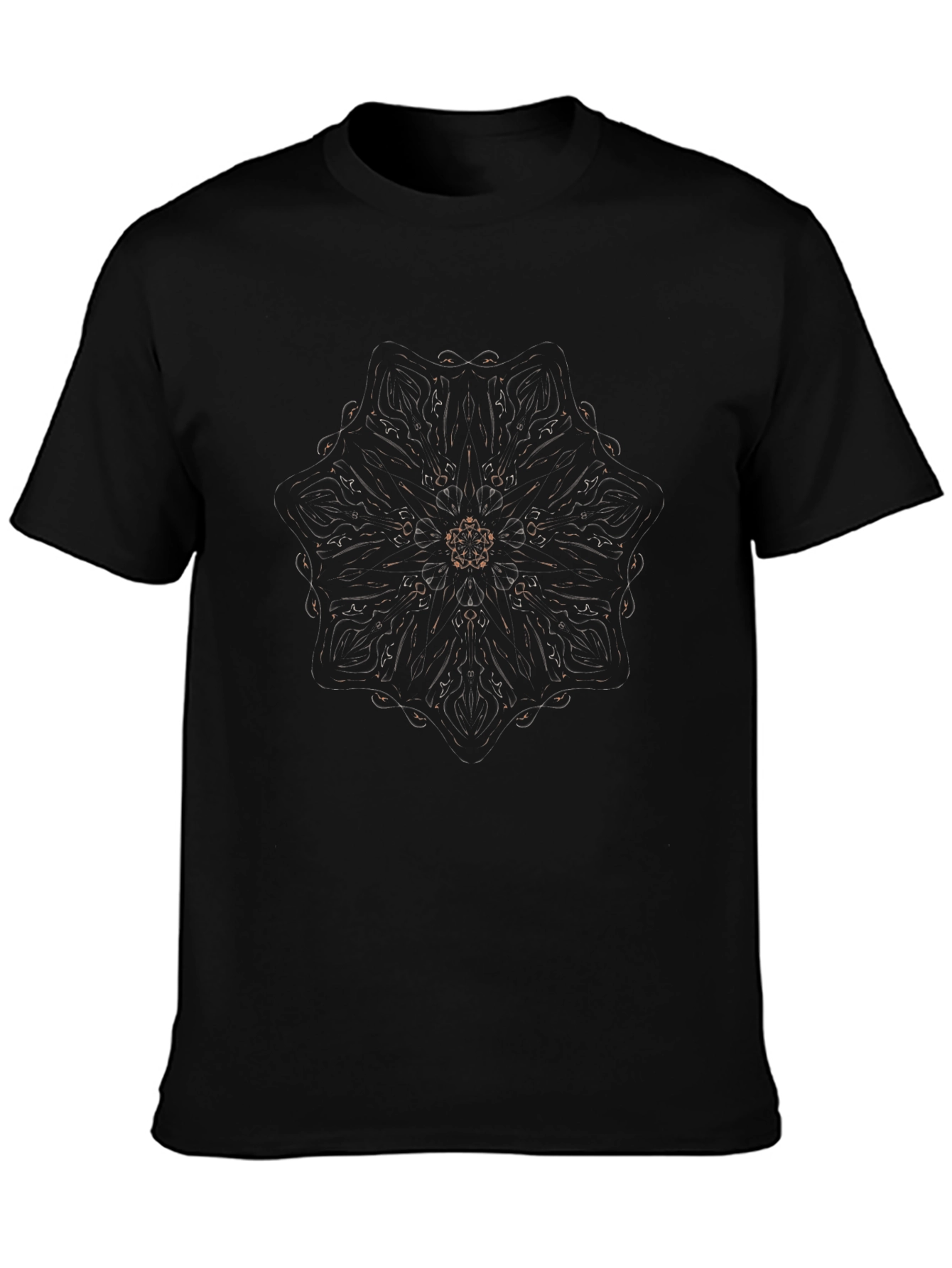 Mandala Print Black T-Shirt