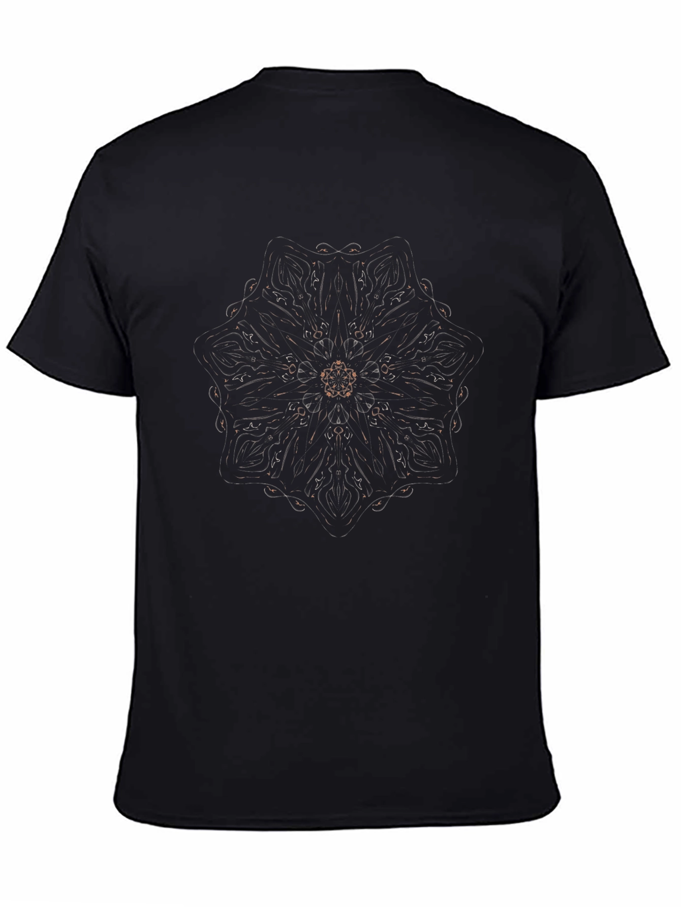 Mandala Print Black T-Shirt