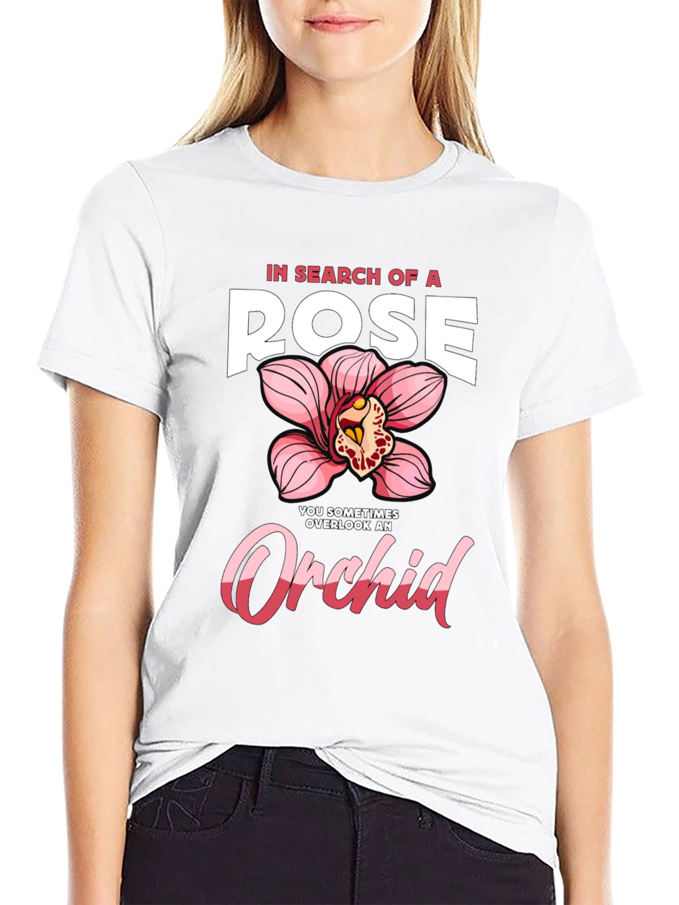 In Search of a Rose Orchid Graphic T-Shirt