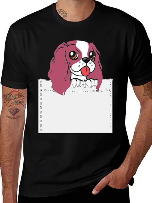 Dog in Pocket Graphic Tee - Cute Pet Lover Shirt