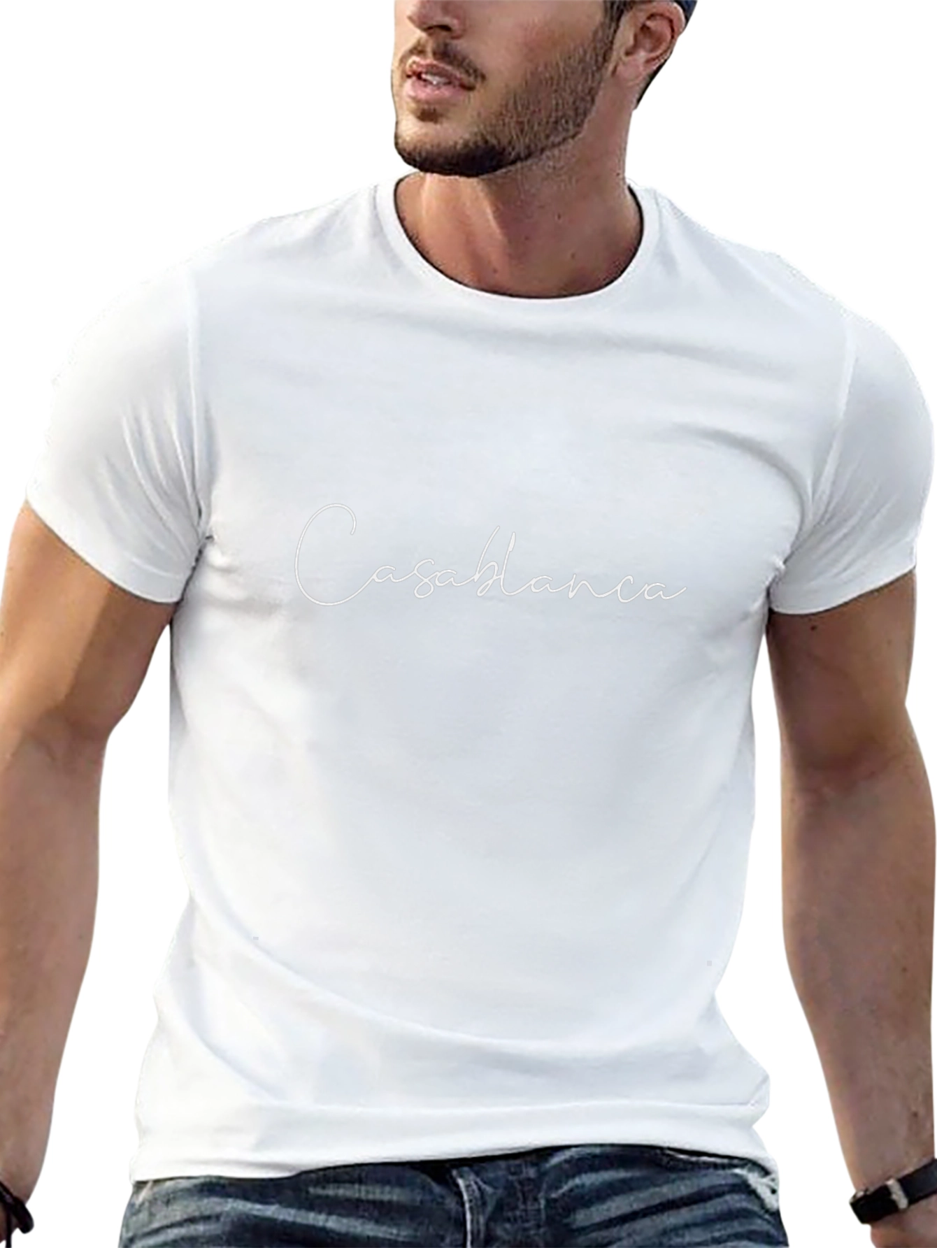 Casablanca Script Tee - Stylish Black T-Shirt