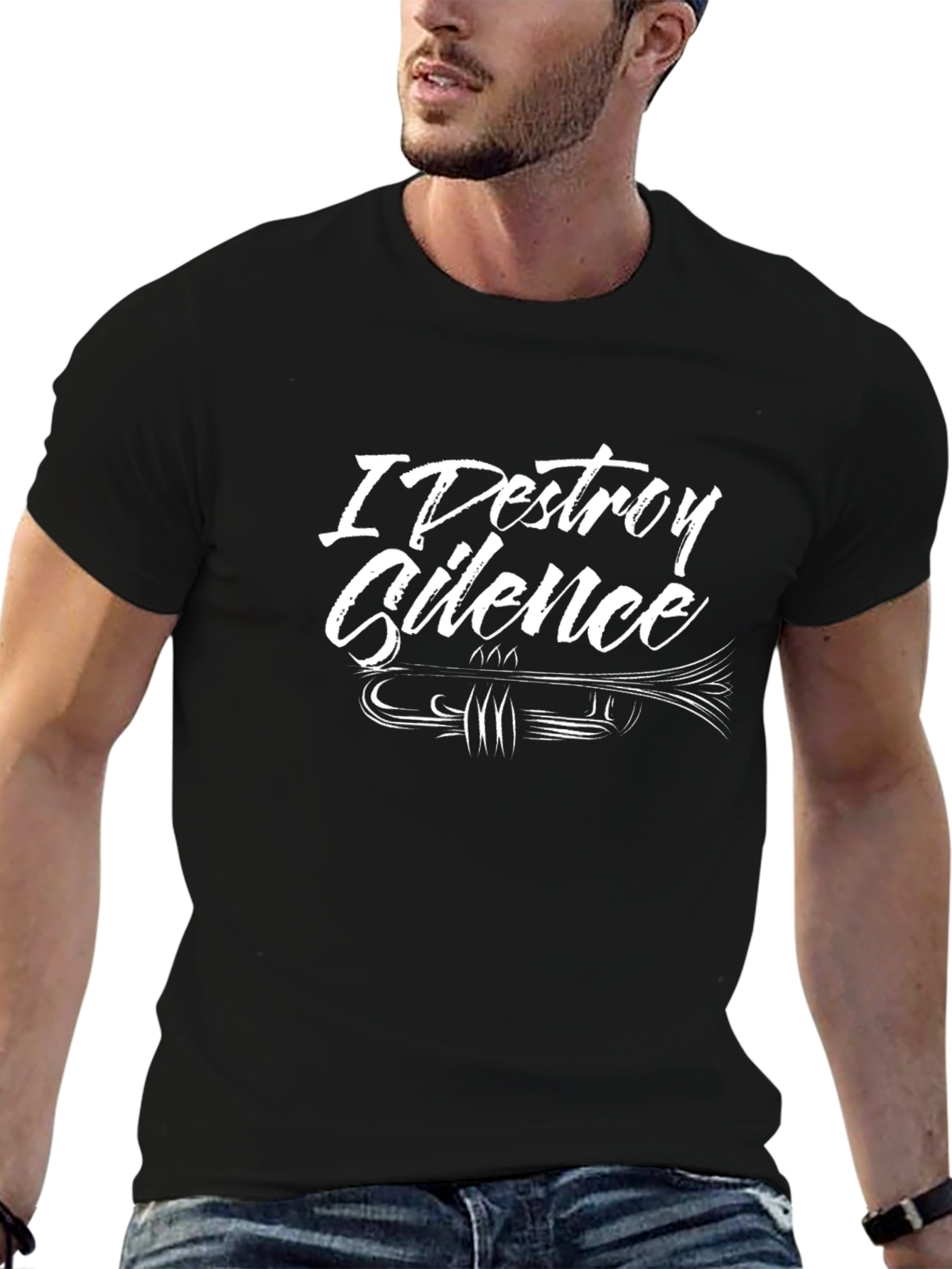 I Destroy Silence Trumpet Graphic T-Shirt