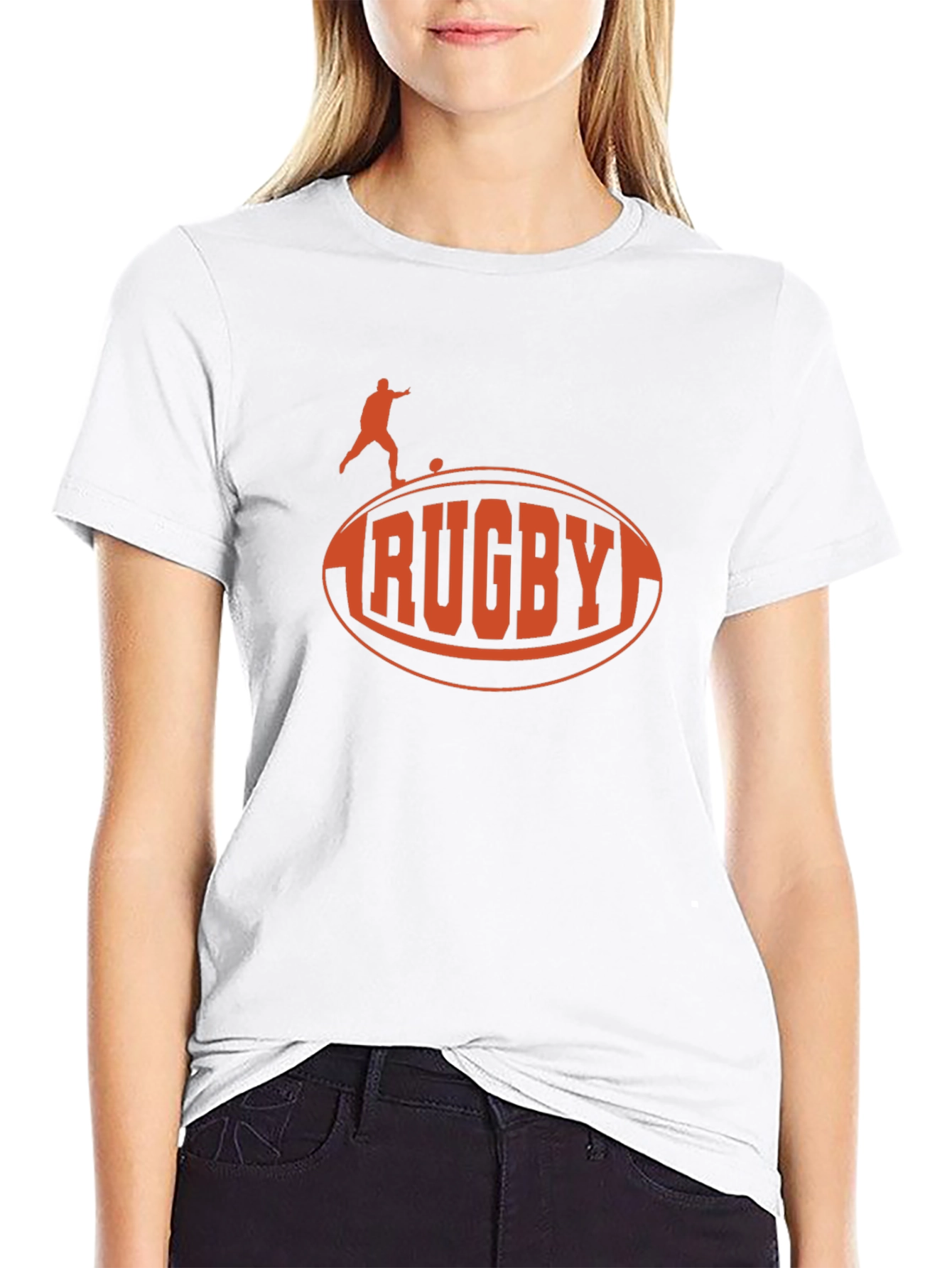 Rugby Graphic Tee - Black Cotton T-Shirt