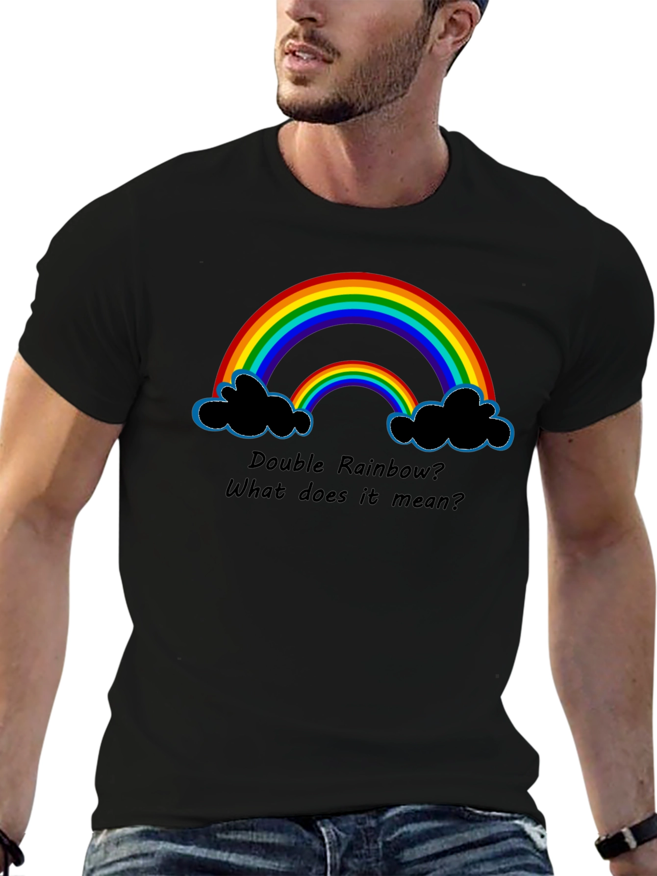 Double Rainbow Graphic T-Shirt