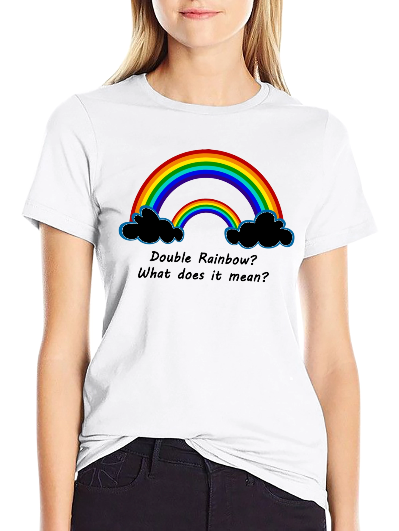 Double Rainbow Graphic T-Shirt