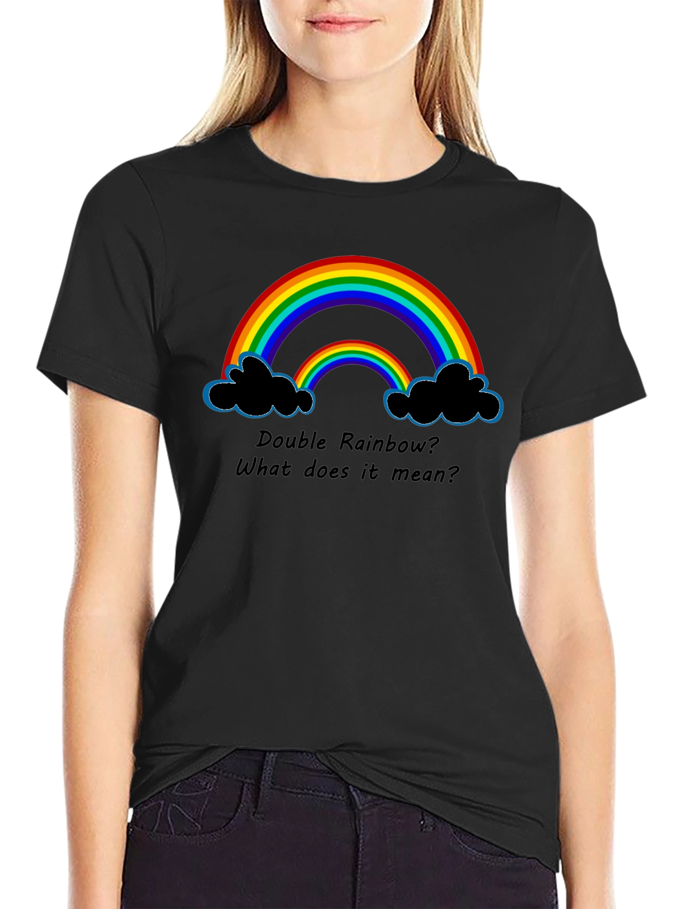 Double Rainbow Graphic T-Shirt