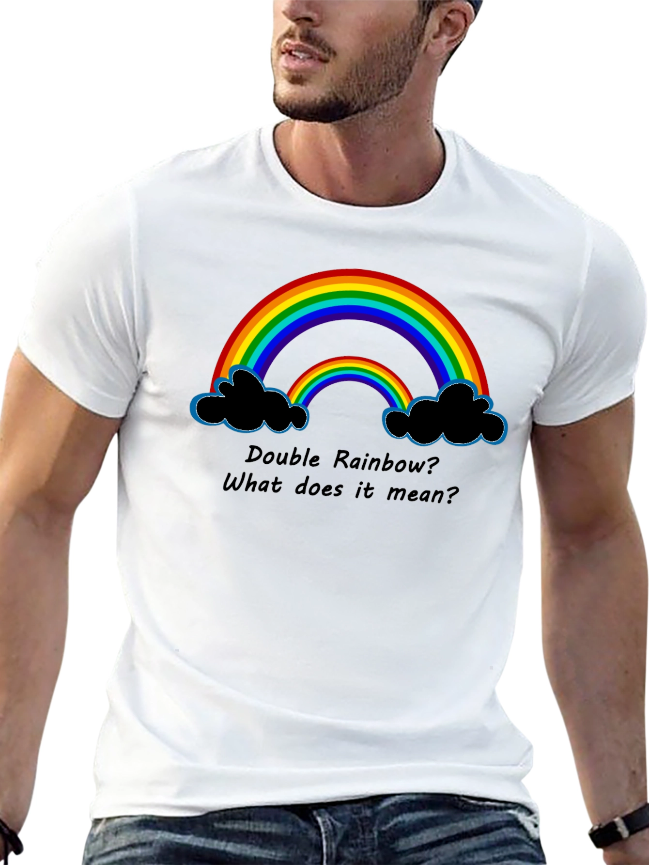 Double Rainbow Graphic T-Shirt