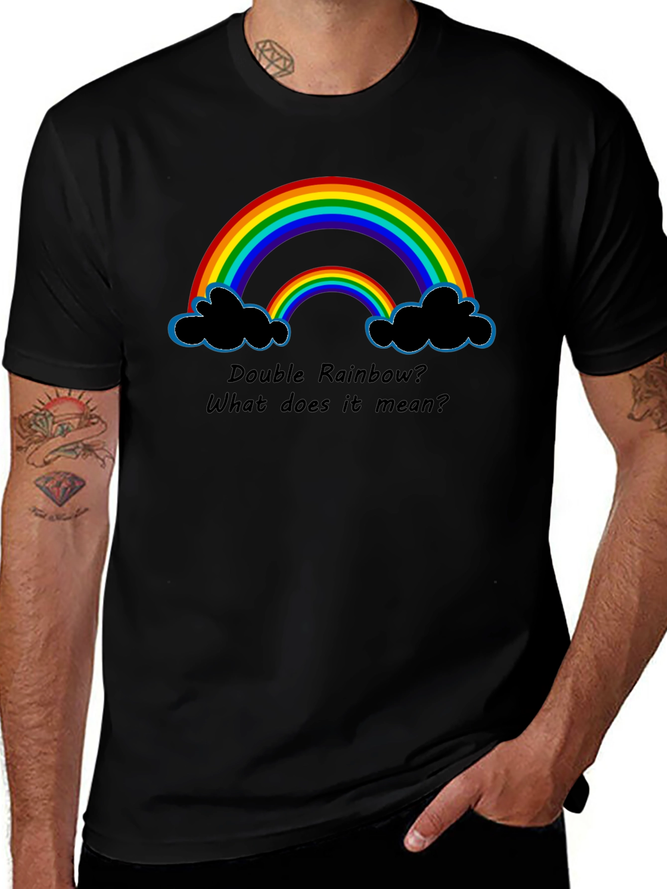 Double Rainbow Graphic T-Shirt