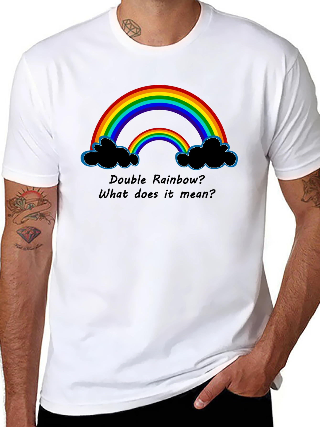 Double Rainbow Graphic T-Shirt