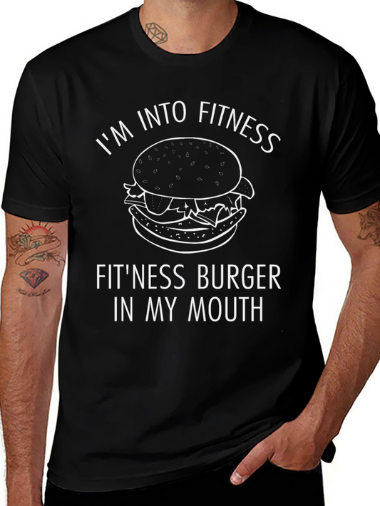 Funny Fitness Burger Graphic T-Shirt