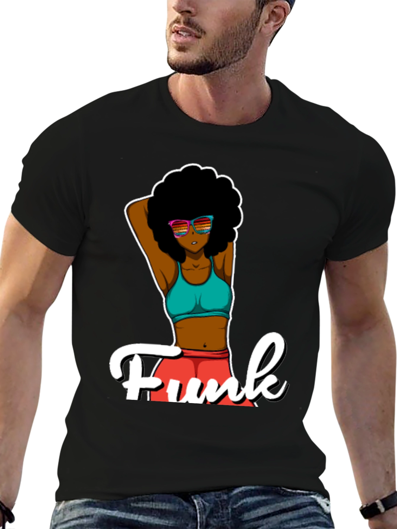 Funky Afro T-Shirt - Black