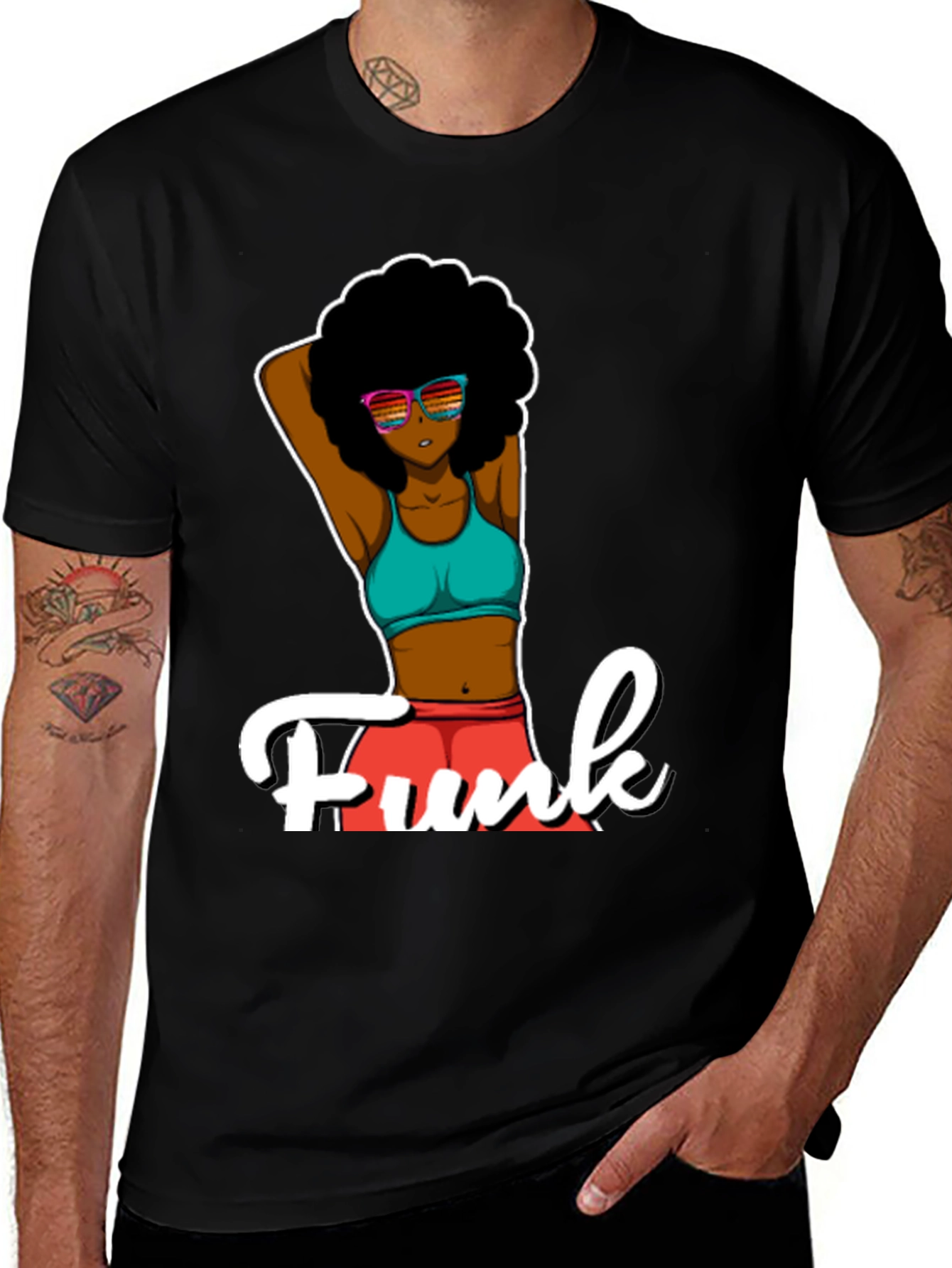 Funky Afro T-Shirt - Black