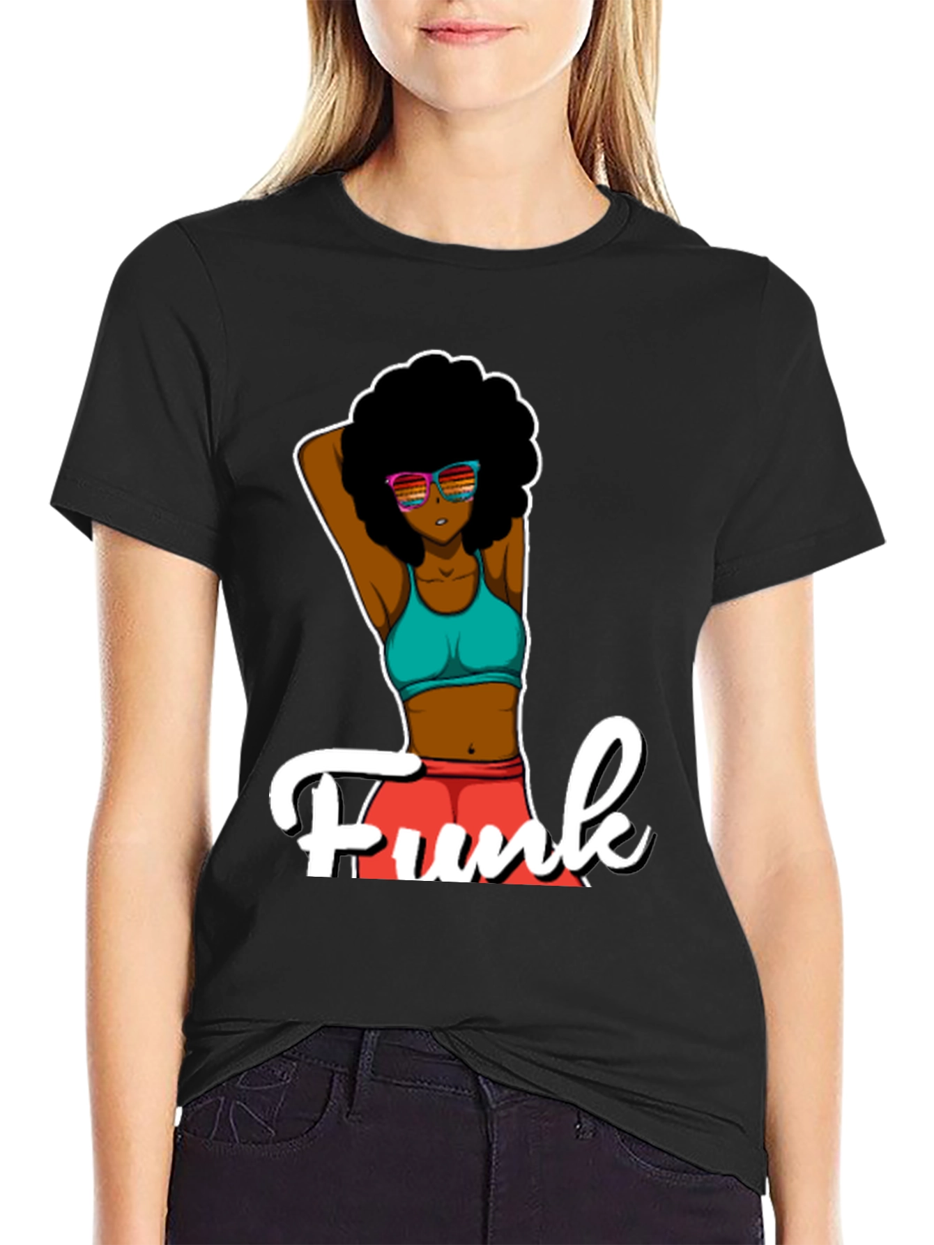 Funky Afro T-Shirt - Black