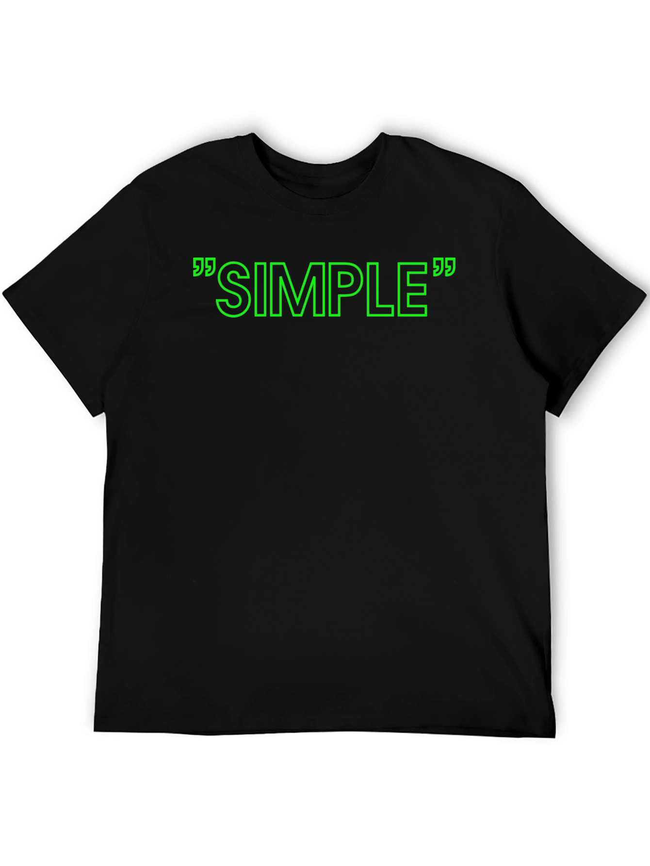 SIMPLE Graphic Print Crew Neck T-Shirt - Black