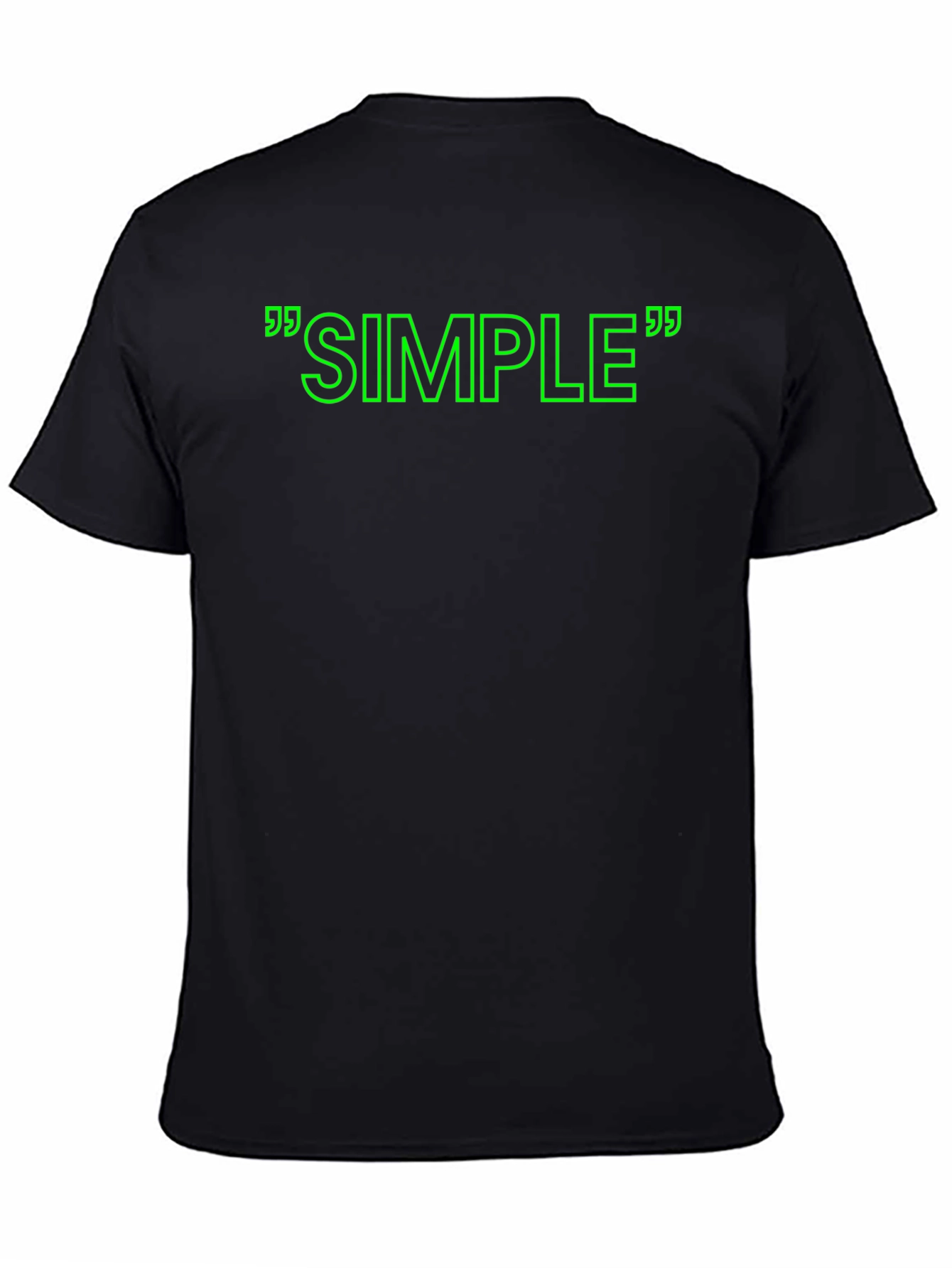 SIMPLE Graphic Print Crew Neck T-Shirt - Black
