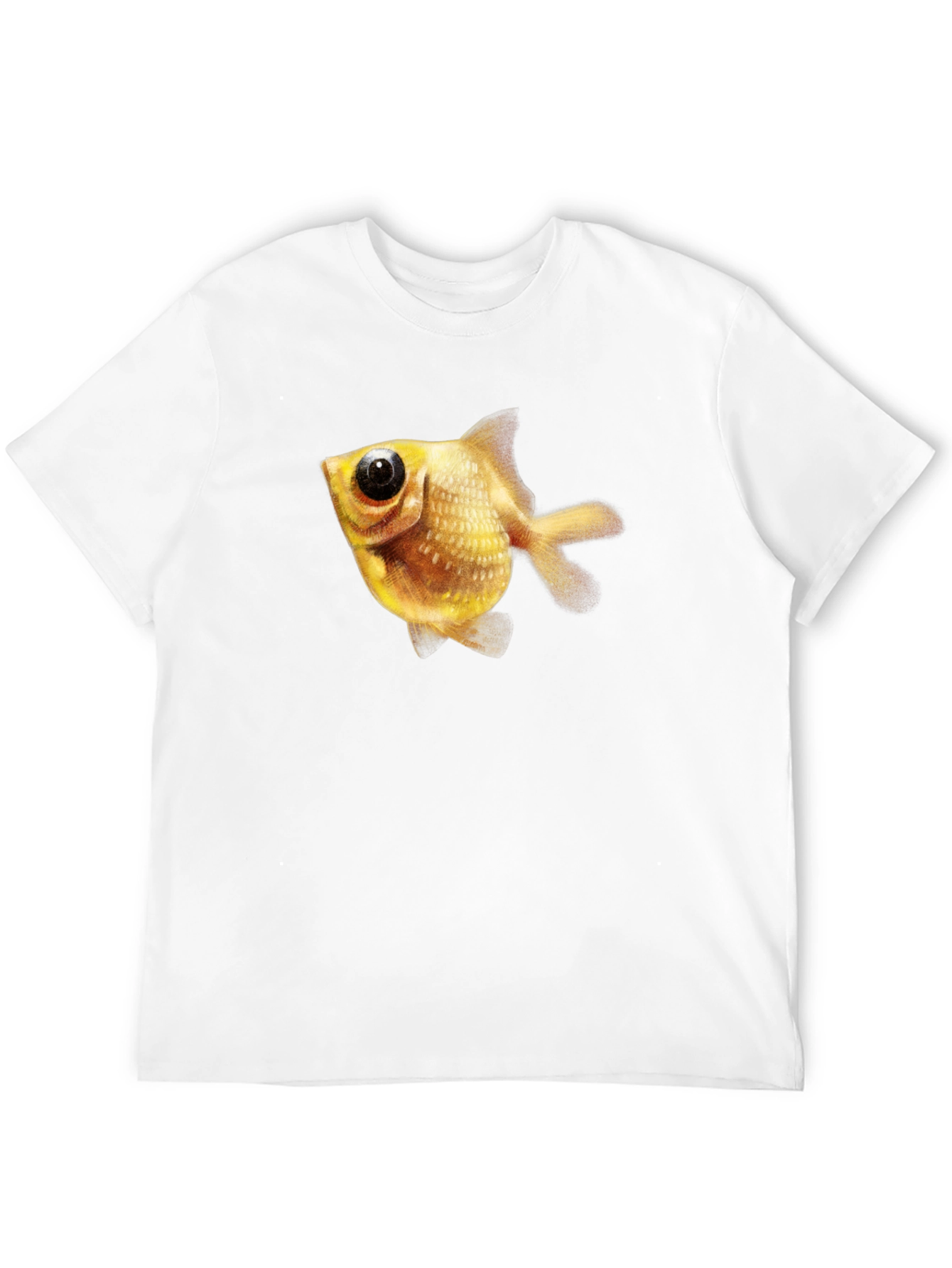 Mens Black T-Shirt with Goldfish Graphic