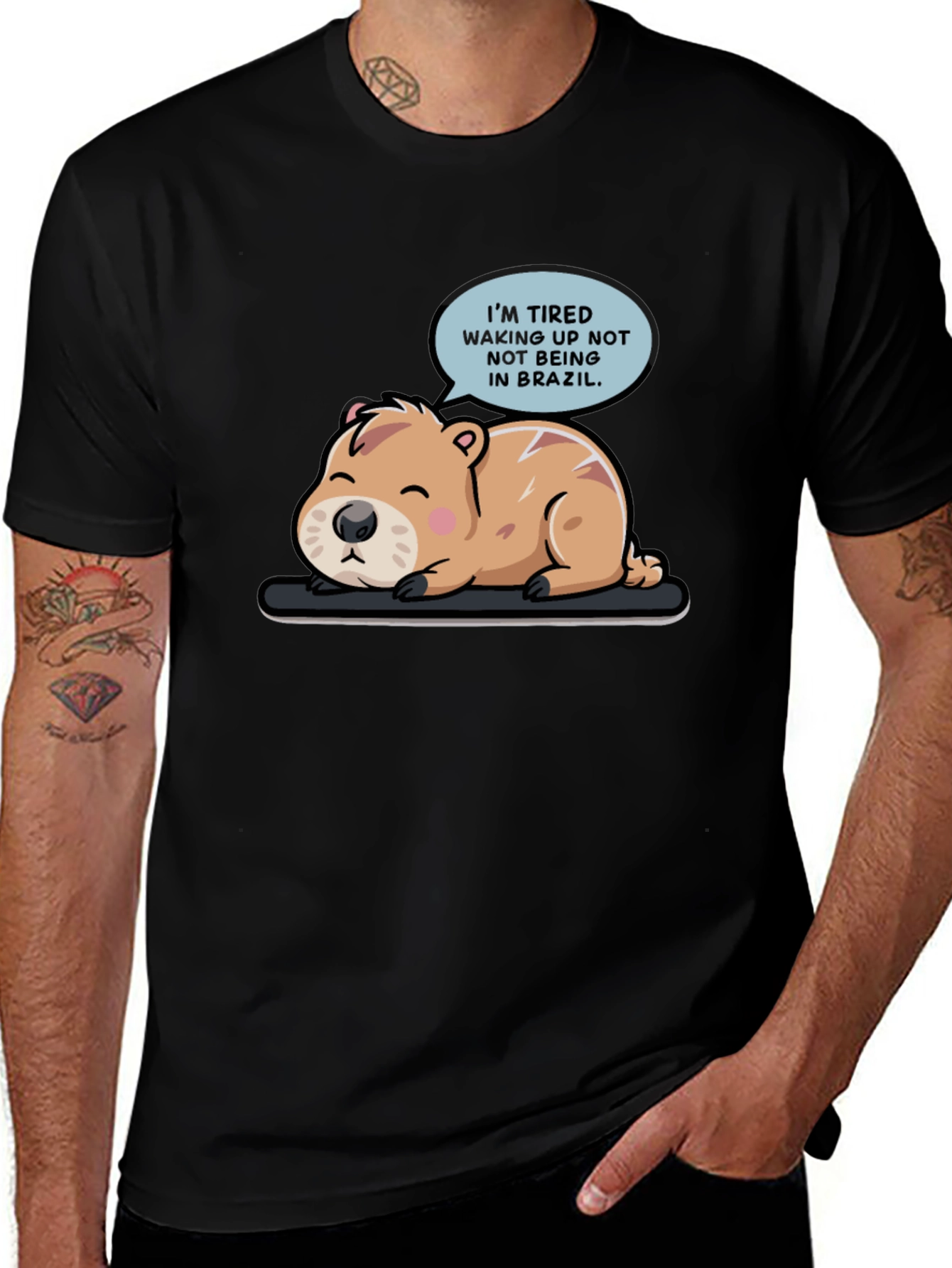 Tired Capybara Brazil T-Shirt