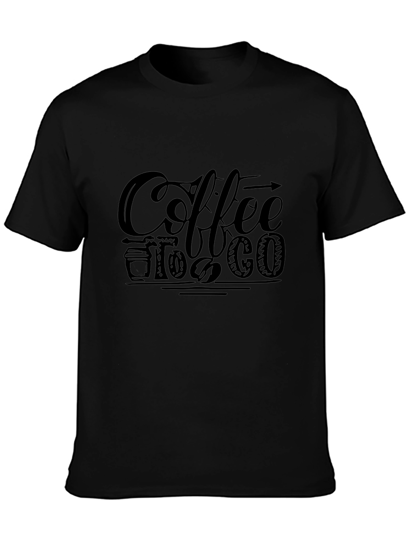 Coffee To Go Graphic Tee - Black