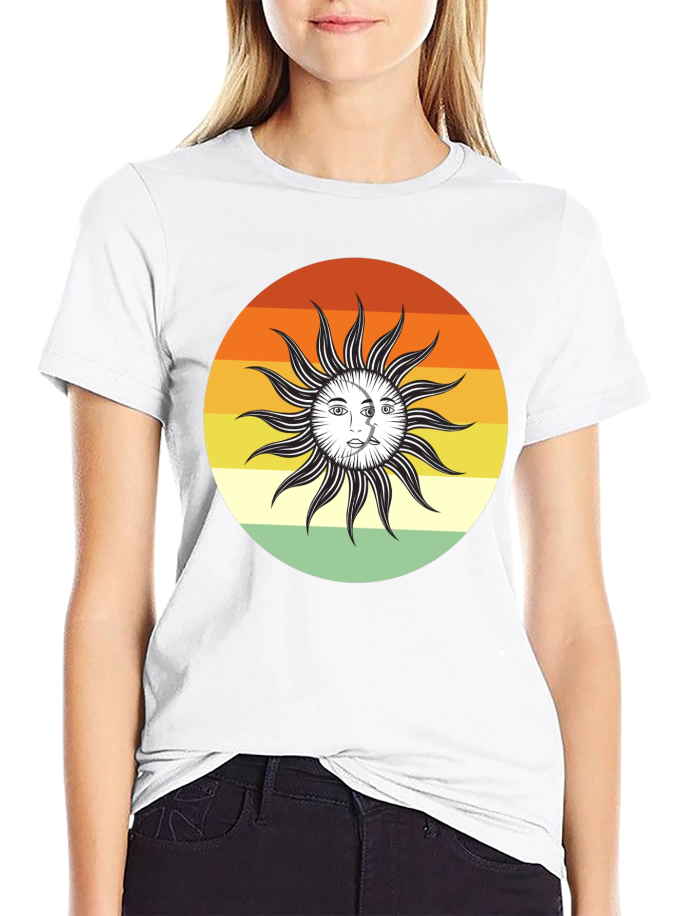 Retro Sun and Moon Graphic Tee - Unisex