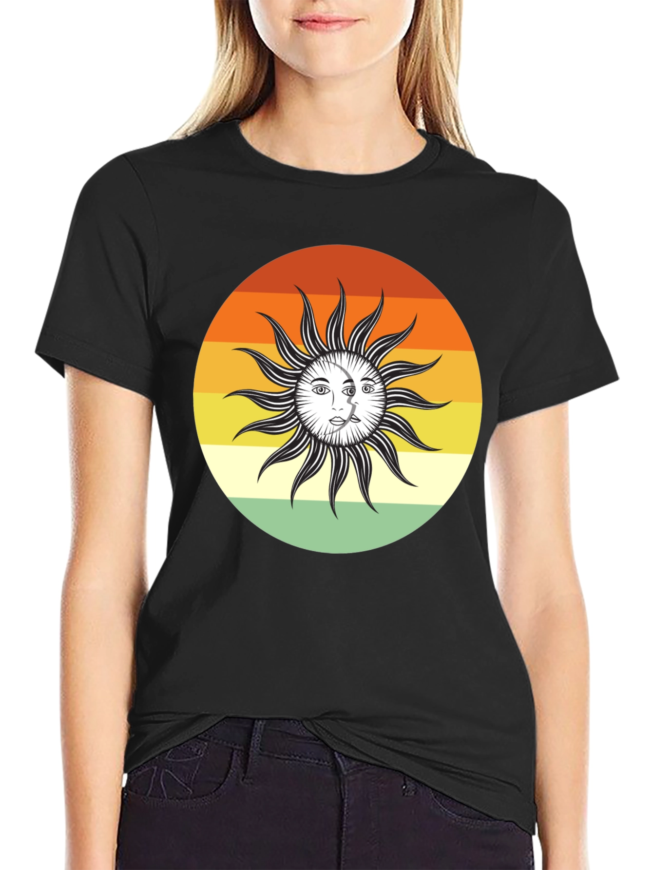 Retro Sun and Moon Graphic Tee - Unisex