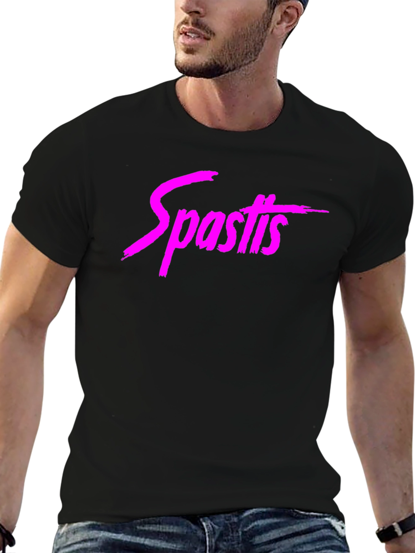 Spastis Graphic T-Shirt - Black Casual Style