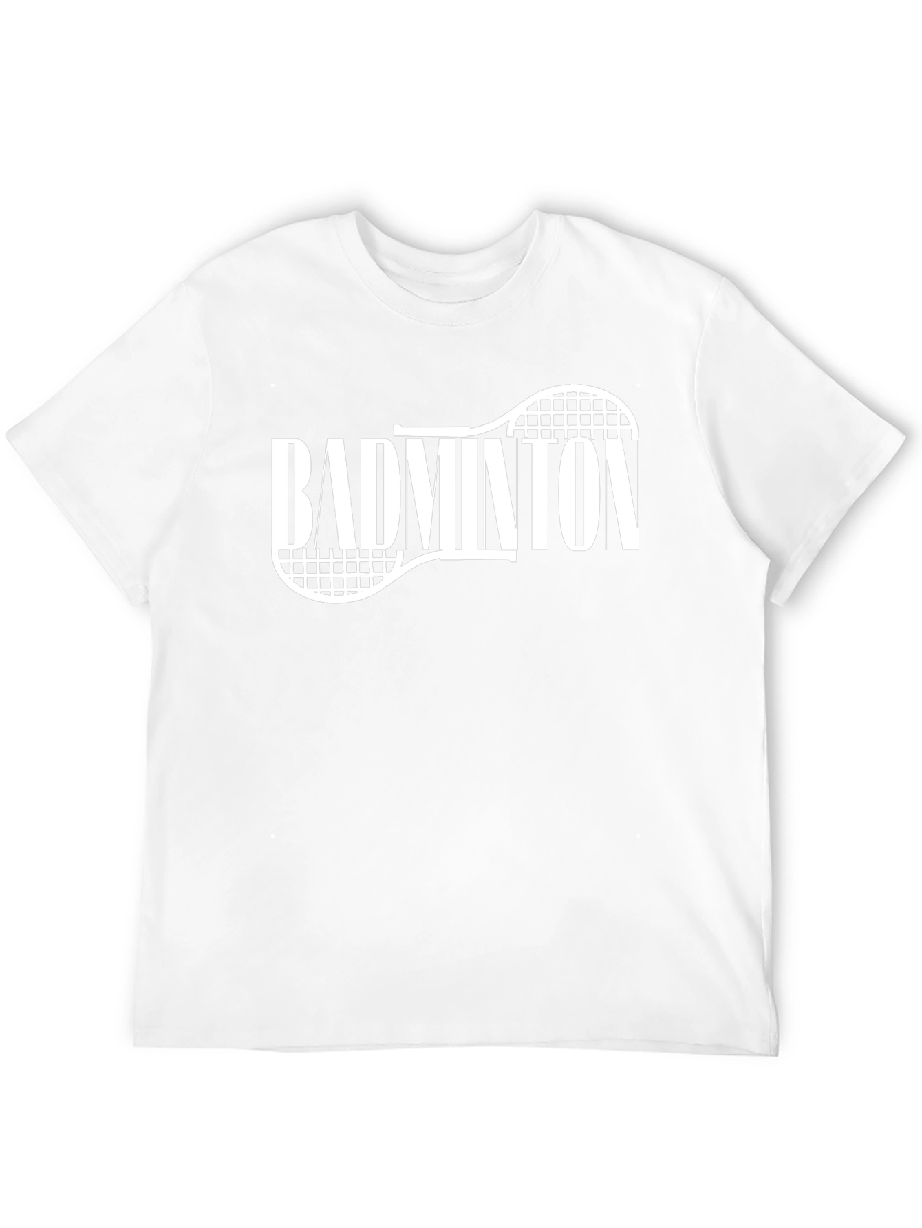 Badminton Racket Graphic Tee - Black Cotton