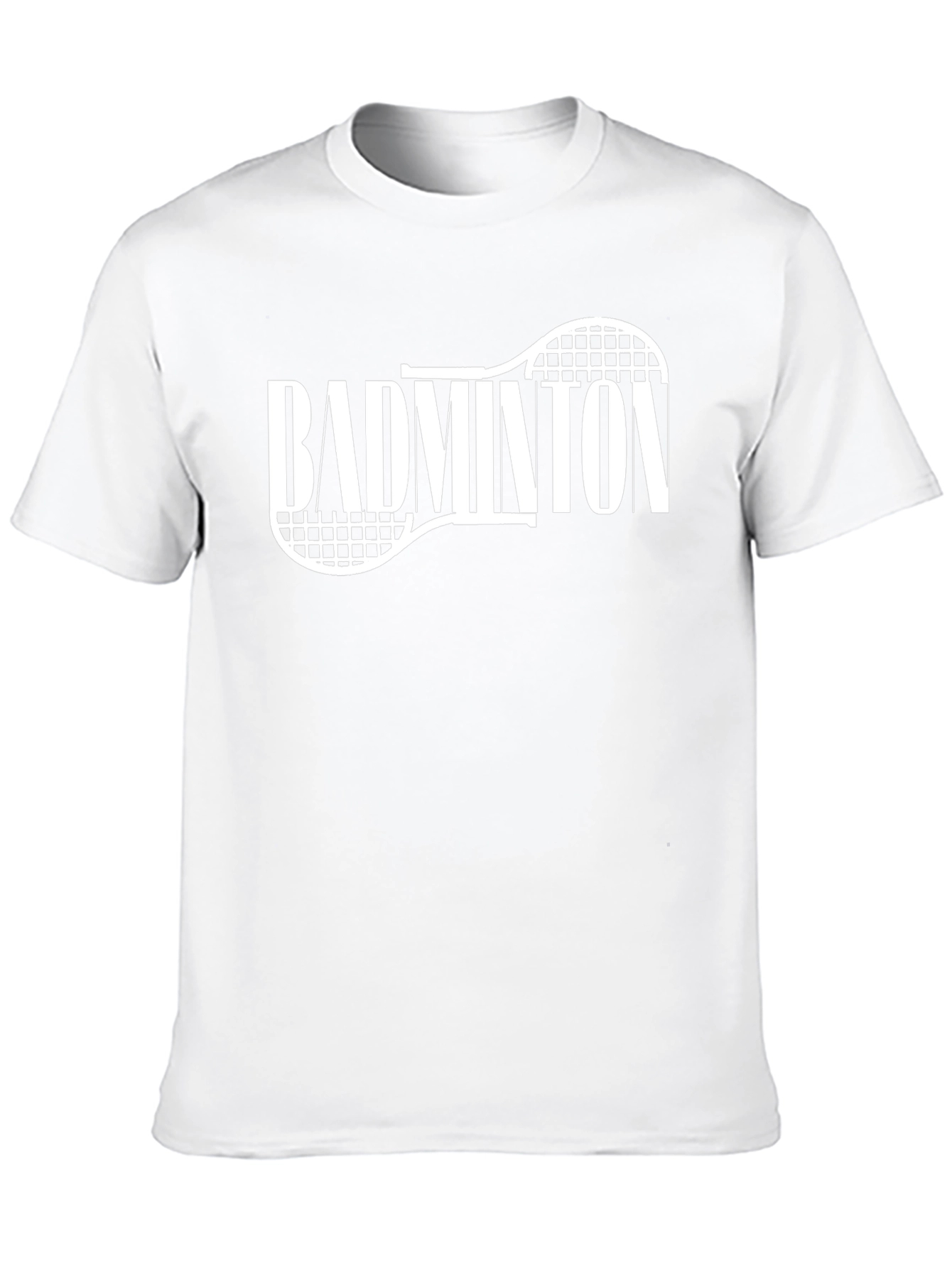 Badminton Racket Graphic Tee - Black Cotton