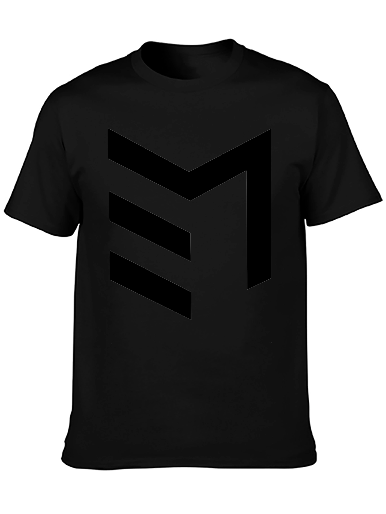 Minimalist Chevron Graphic Tee - Black