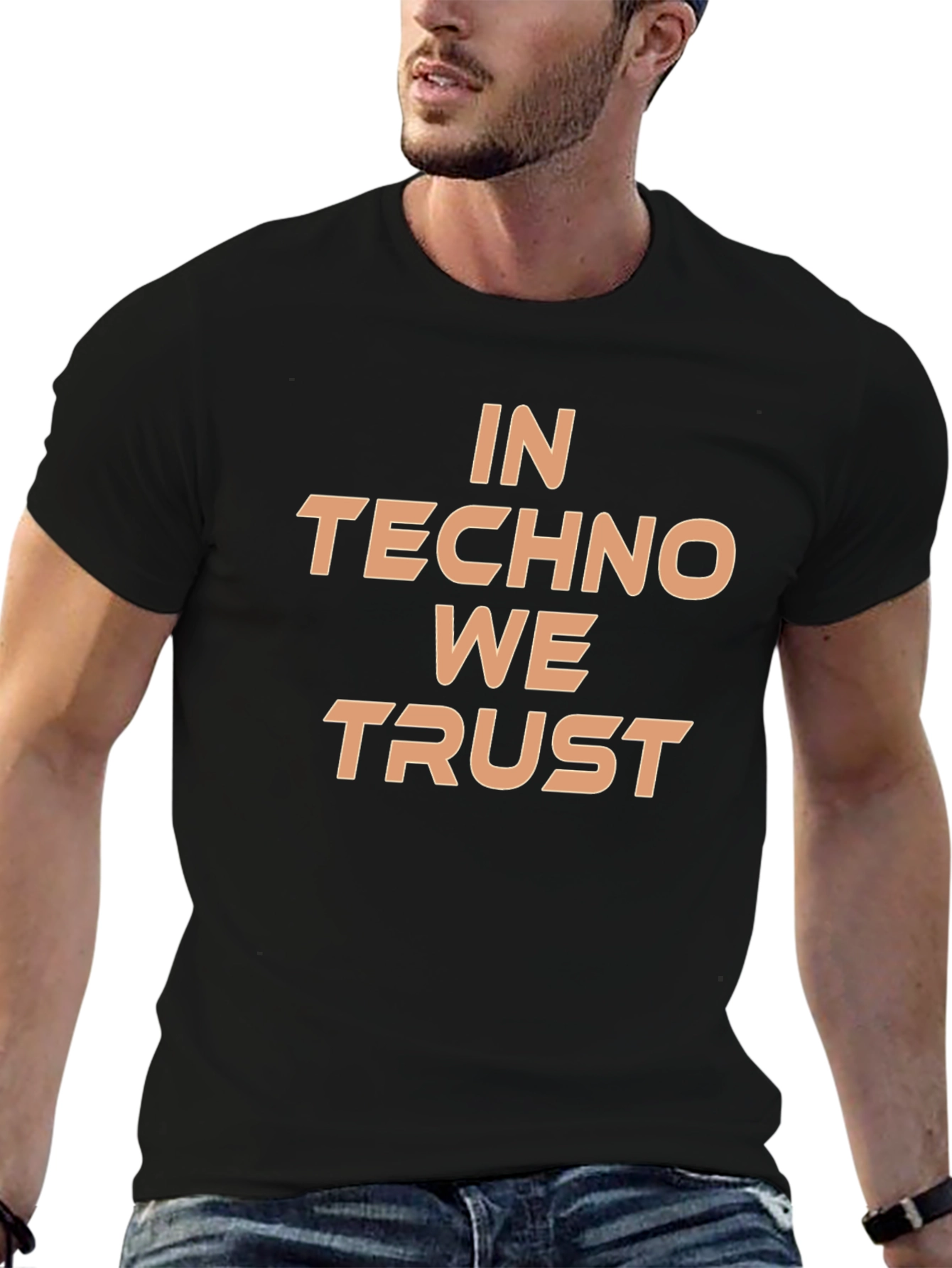 In Techno We Trust Black T-Shirt