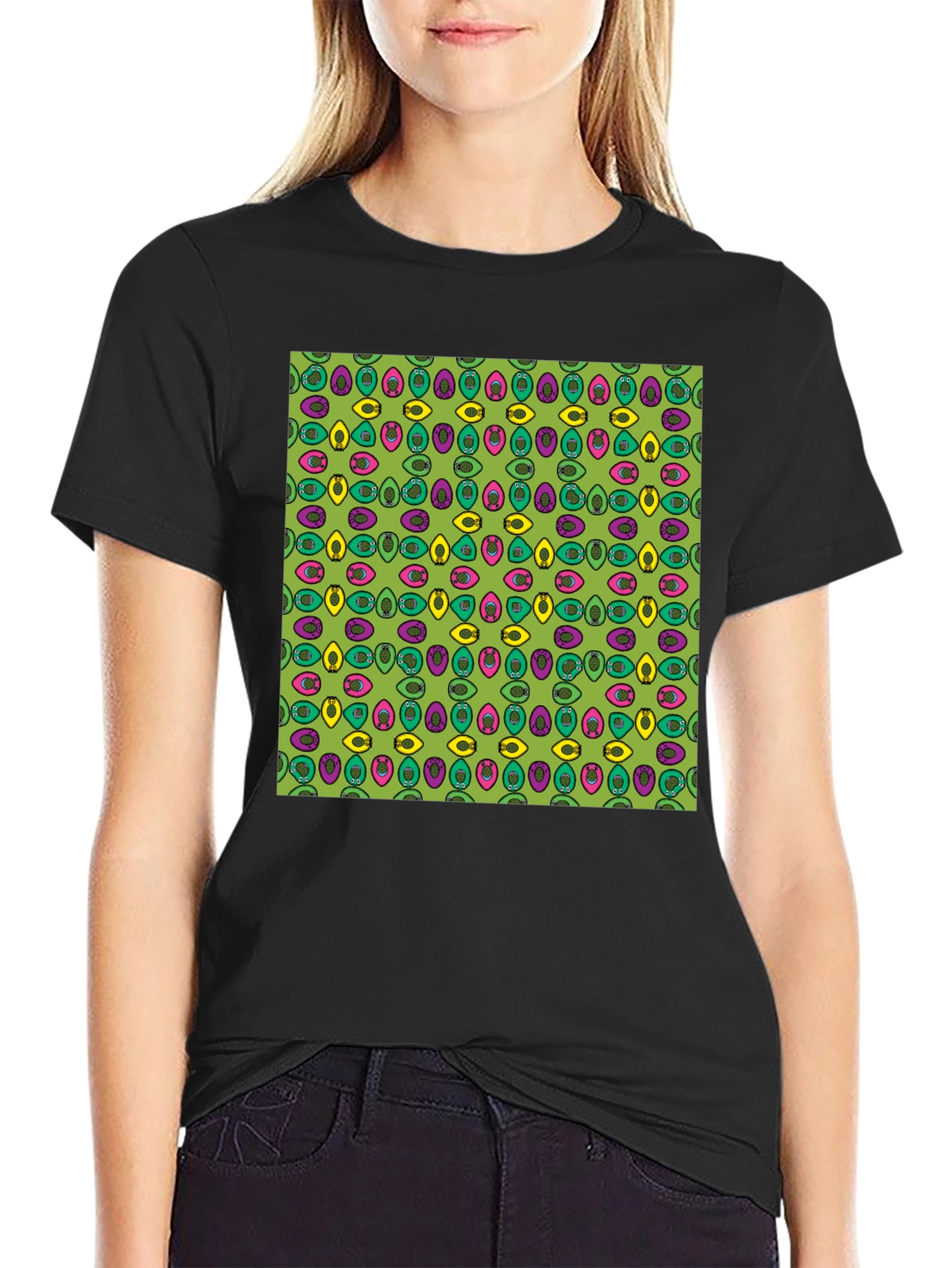 Funky Eye Pattern Tee - Retro Style