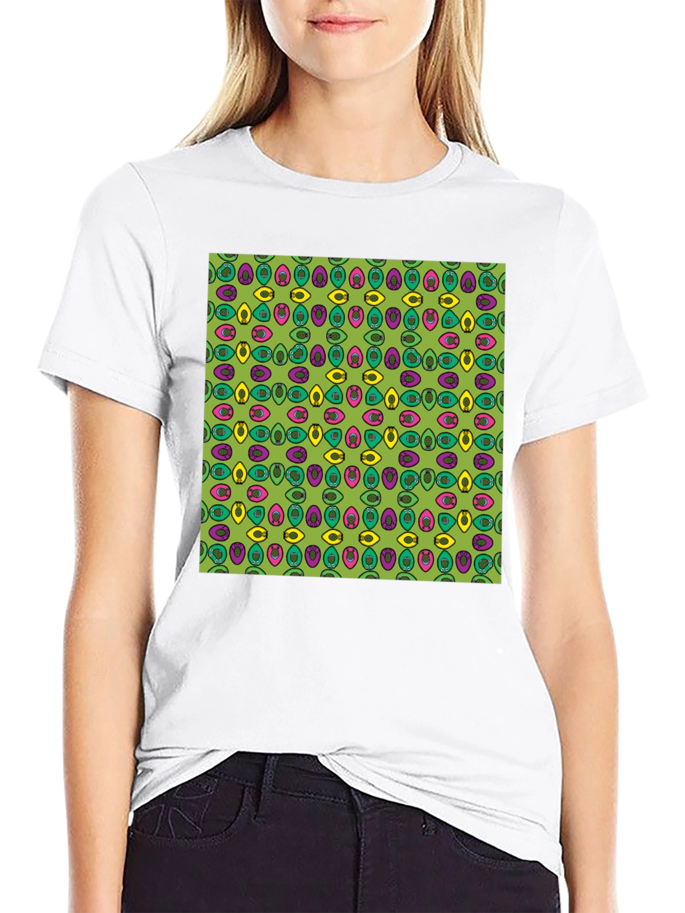 Funky Eye Pattern Tee - Retro Style