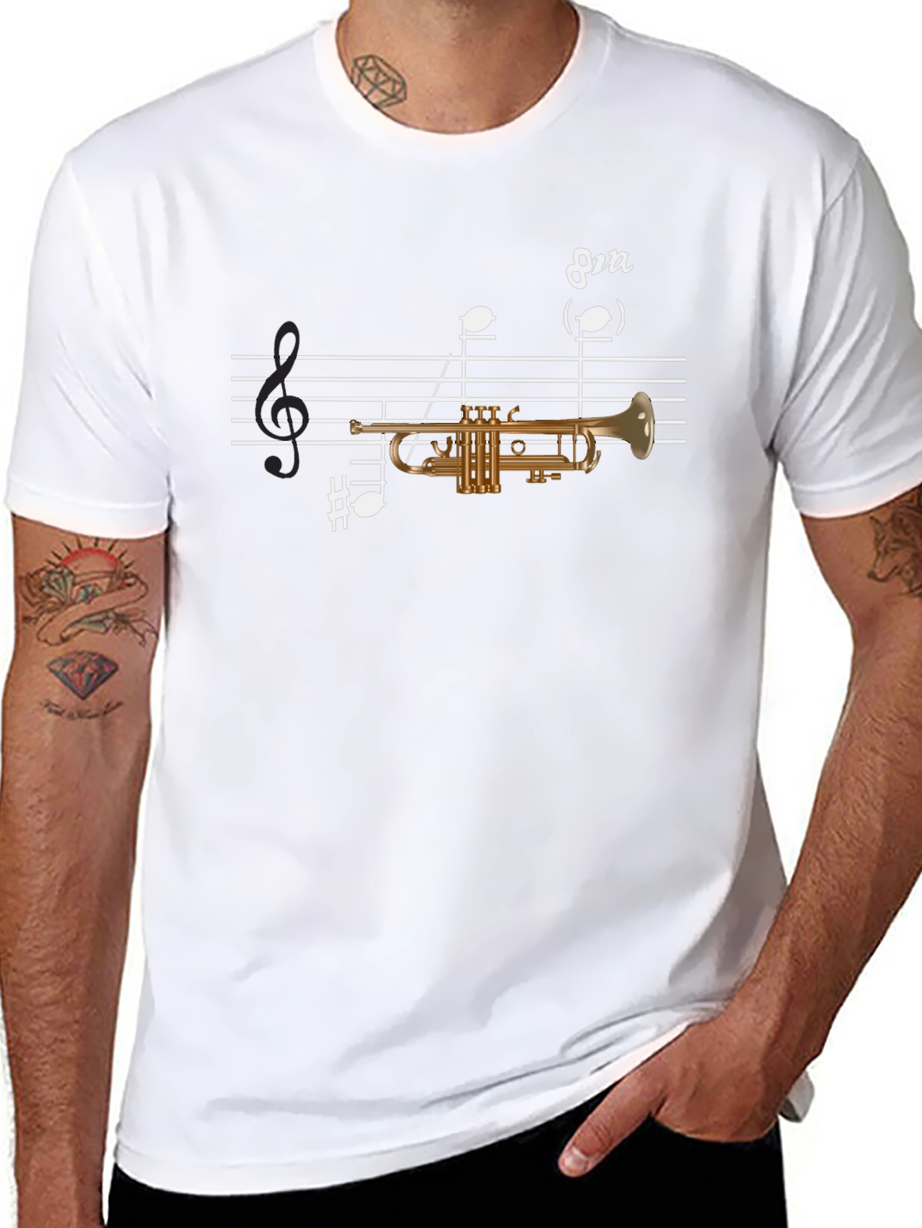 Trumpet Music Tee - Musicians Graphic T-Shirt