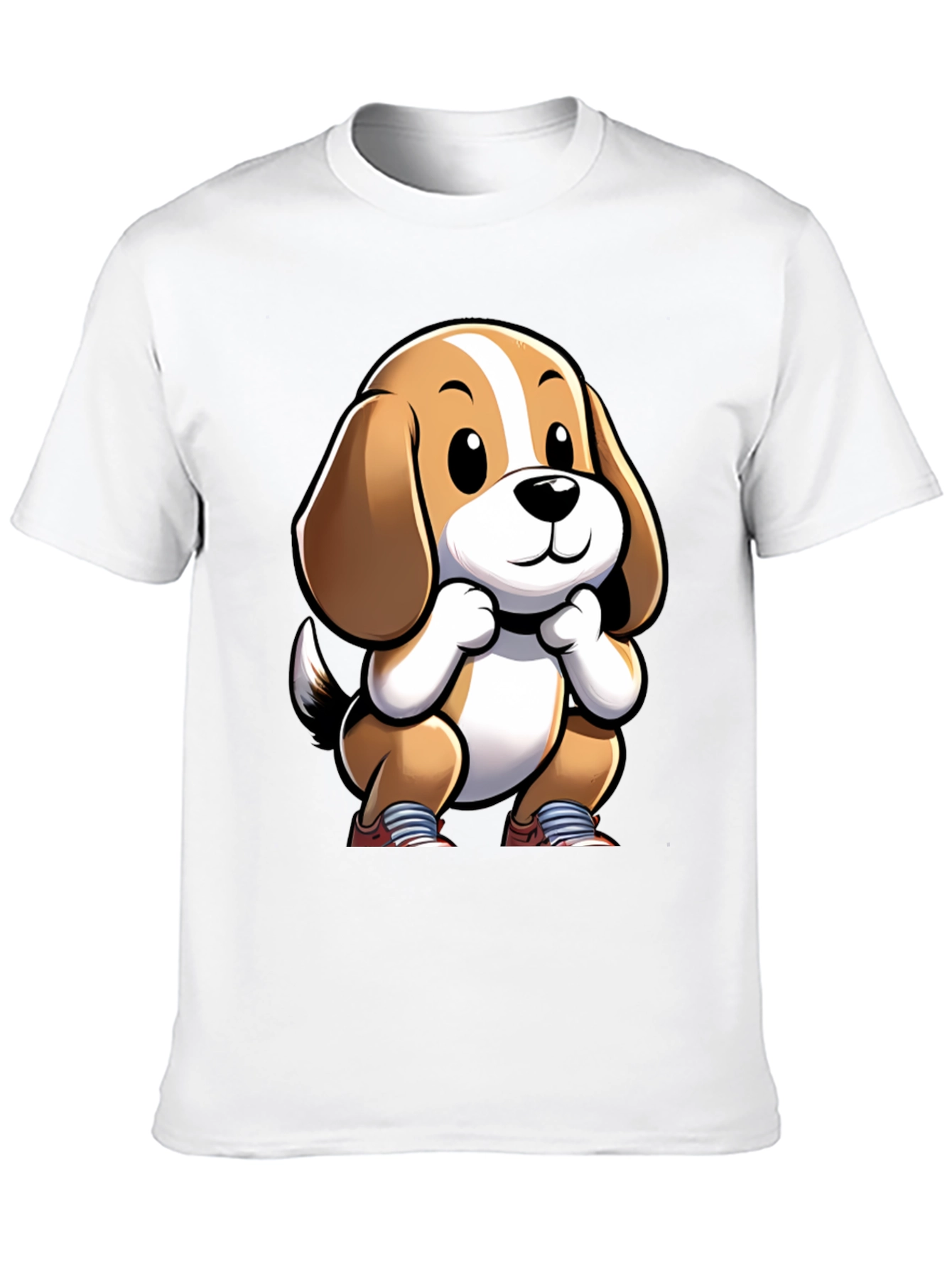 Cartoon Dog Graphic Tee - Unisex Black T-Shirt