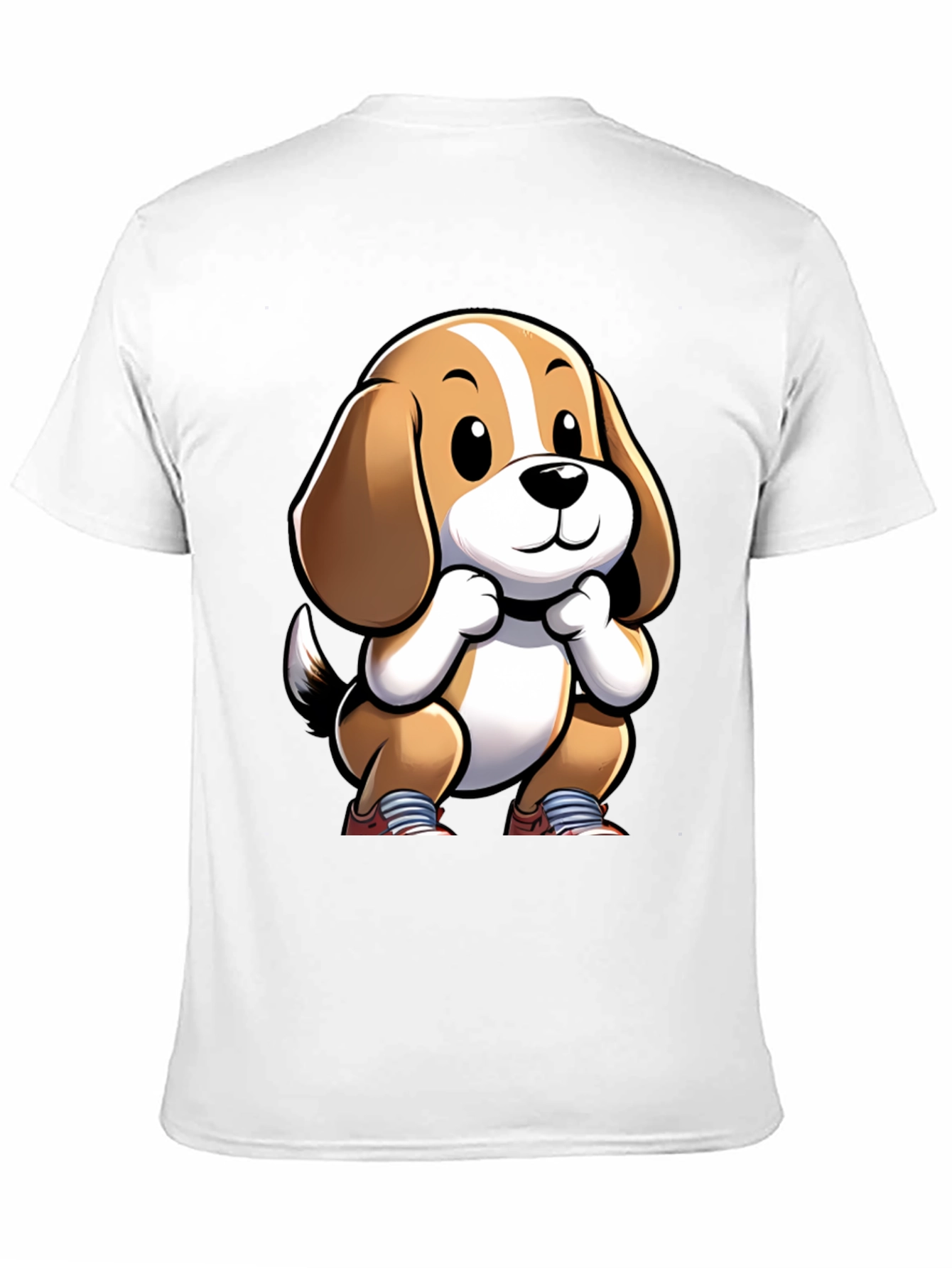 Cartoon Dog Graphic Tee - Unisex Black T-Shirt