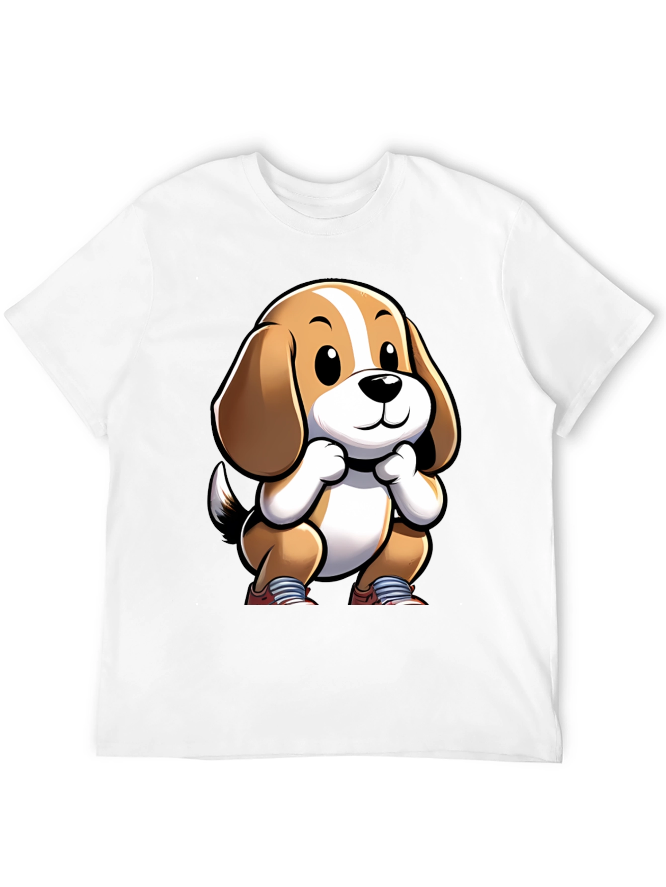 Cartoon Dog Graphic Tee - Unisex Black T-Shirt